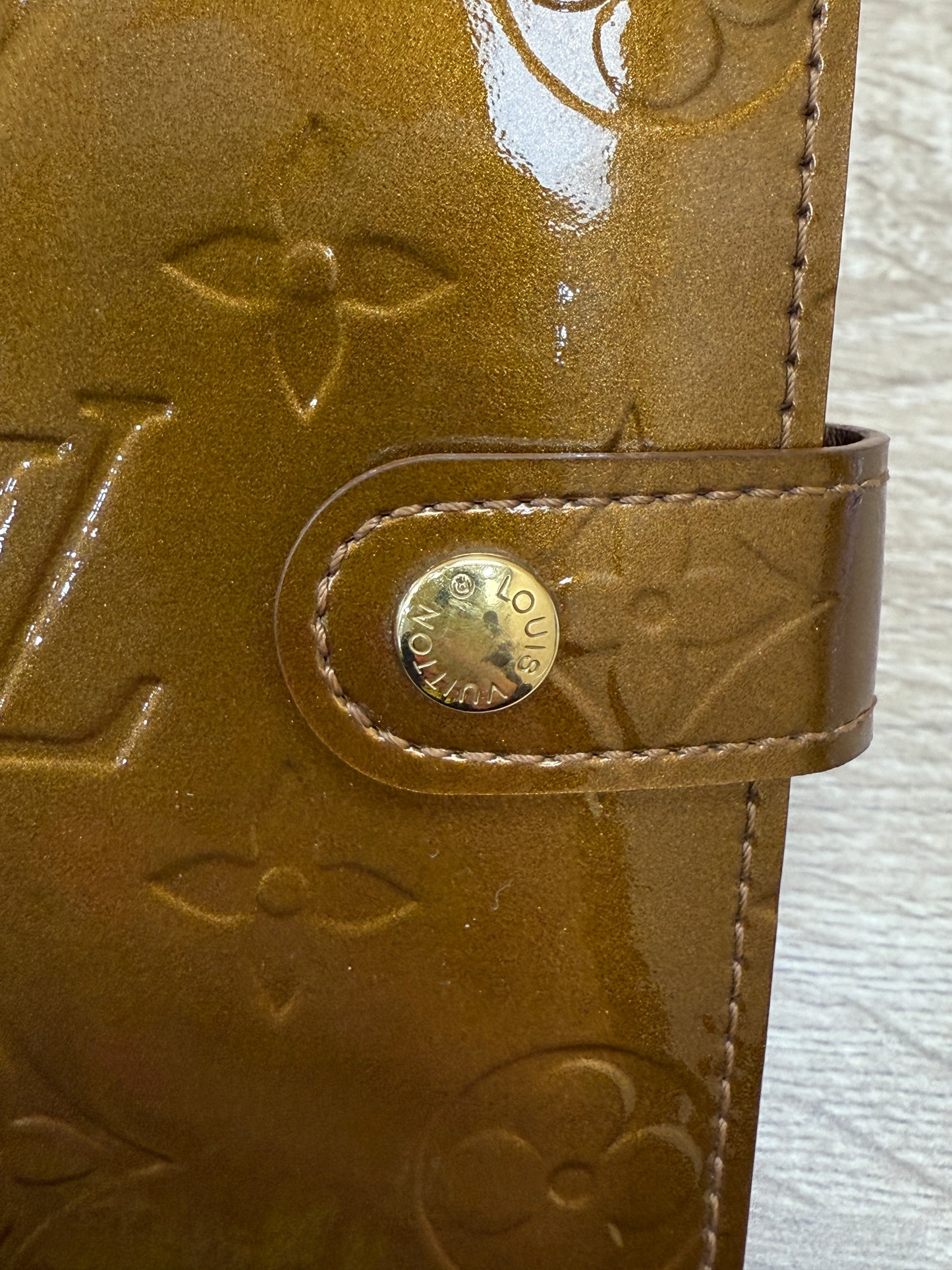 Louis Vuitton Bronze Vernis Passport Agenda PM
