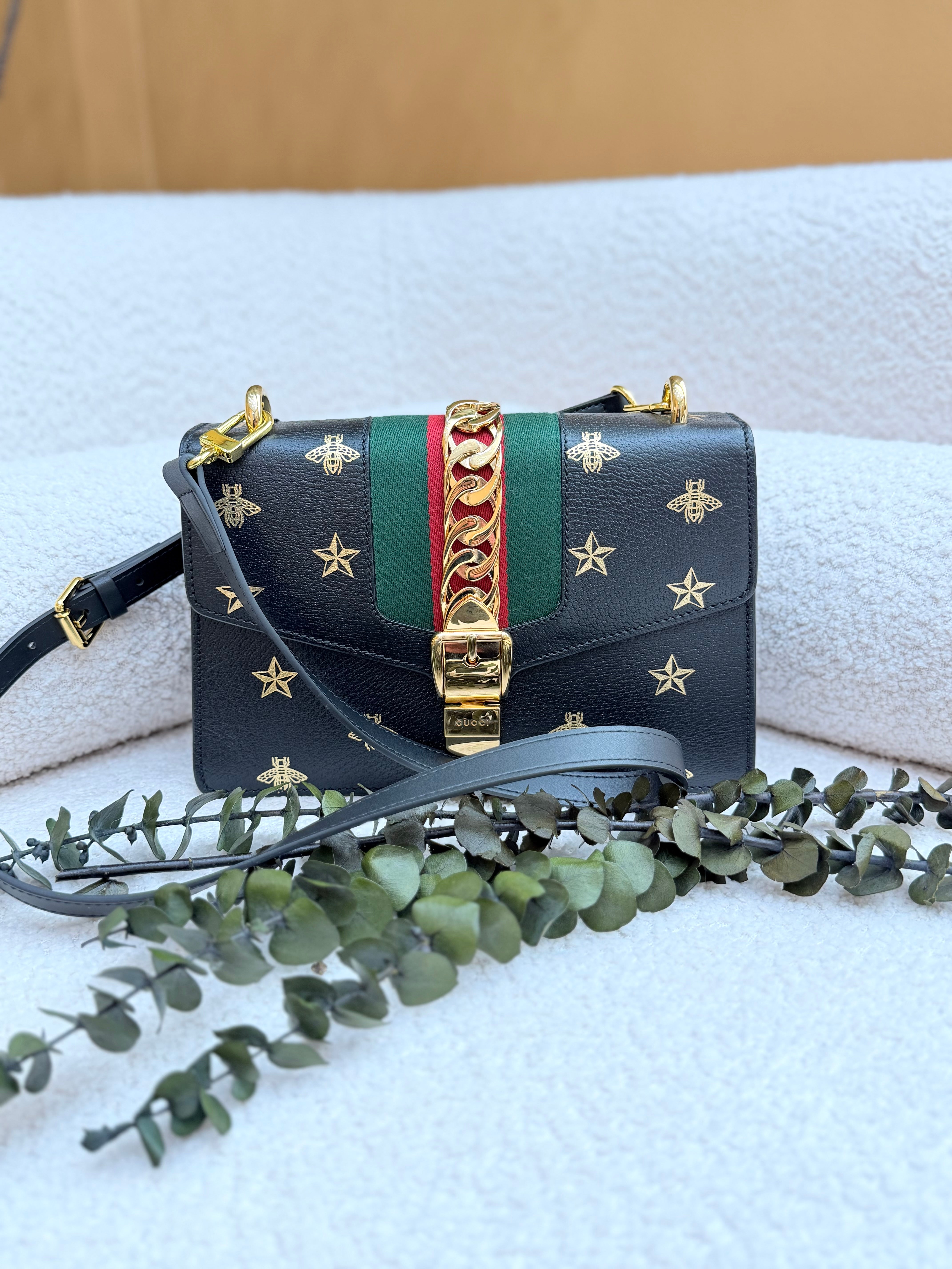 Gucci Black Calfskin Mini Sylvie Bag