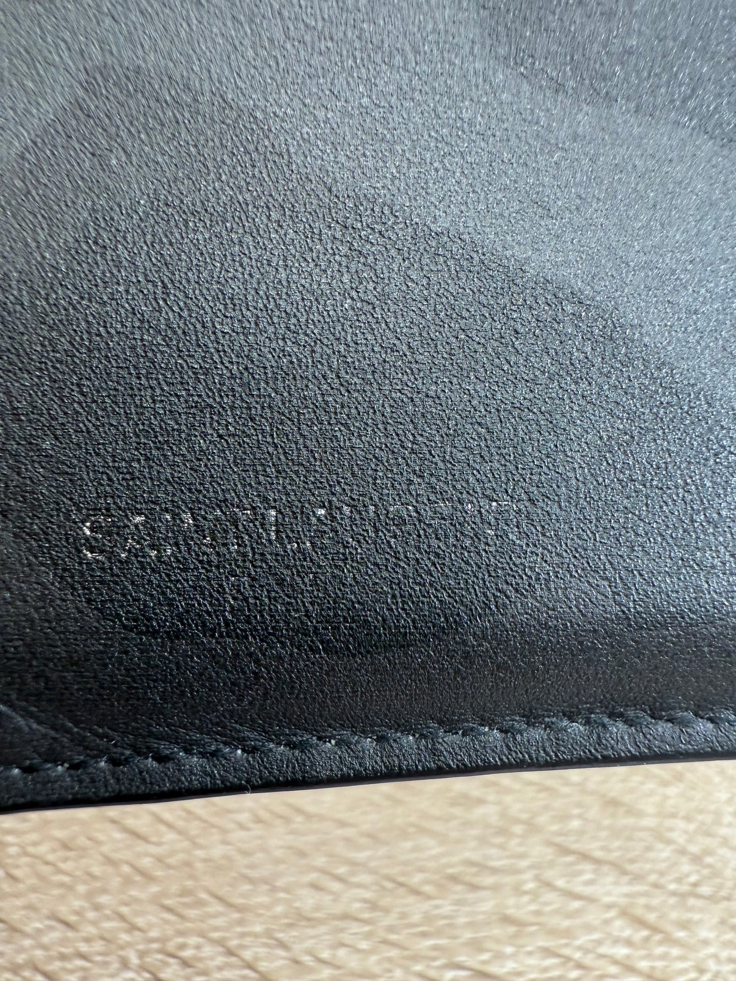 Saint Laurent YSL Black & Gray Camouflage Leather Zip Pouch Card Holder