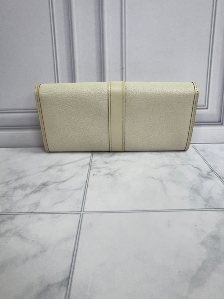 Louis Vuitton White Grained Leather Le Favori Long Wallet