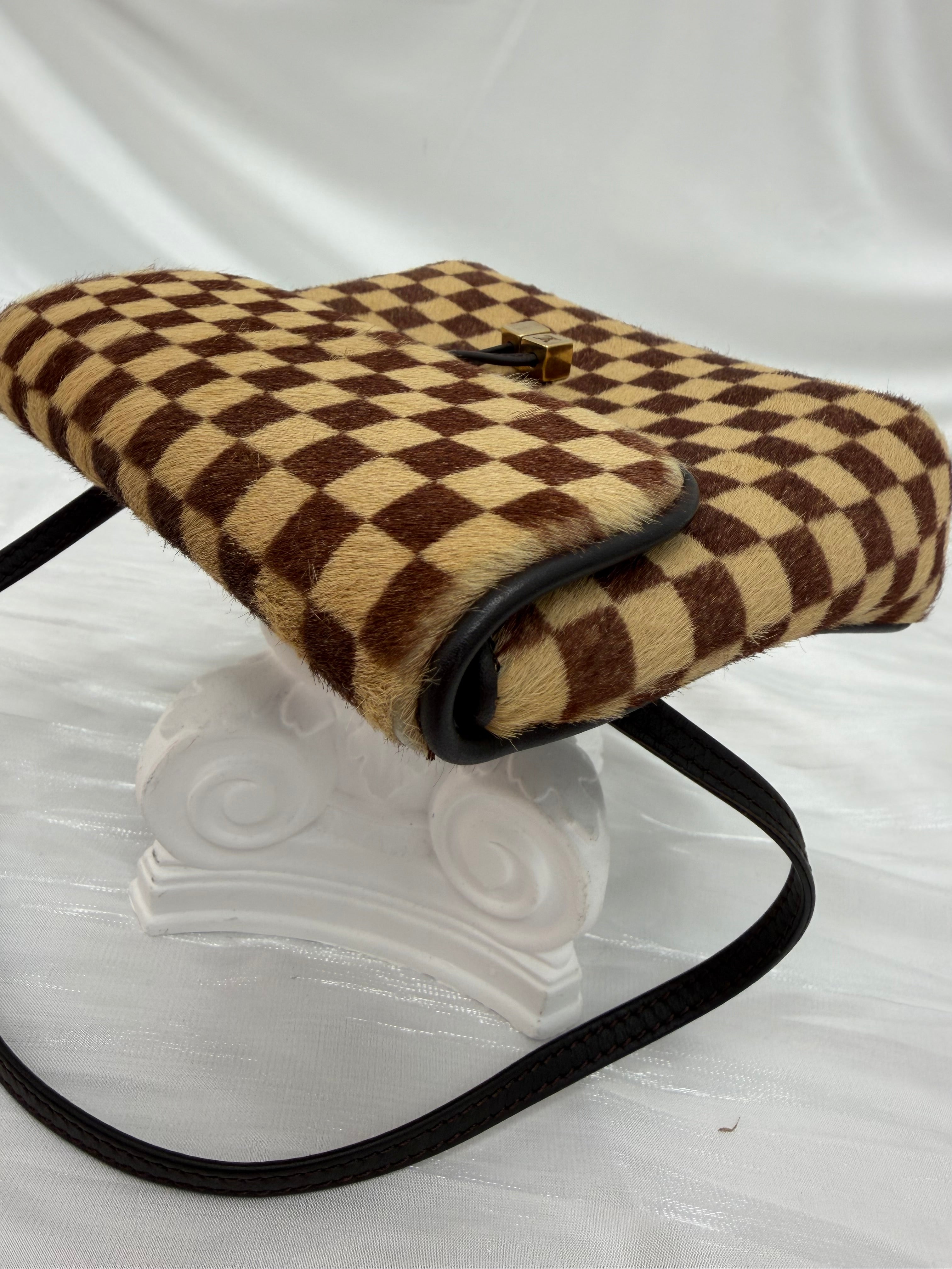 Louis Vuitton Limited Edition Damier Sauvage Calf Hair Gazelle Bag