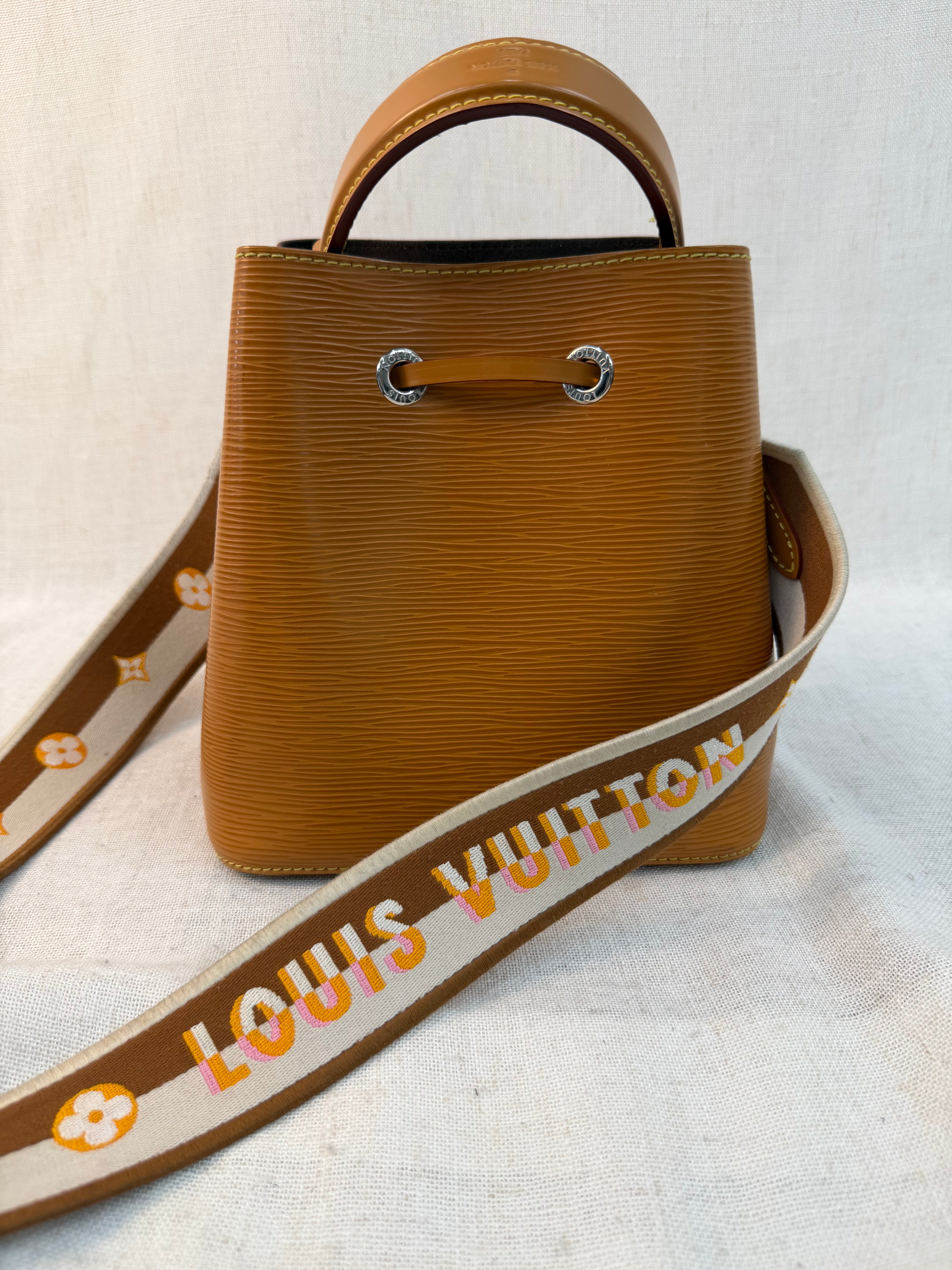 Louis Vuitton Cognac Epi Neo Noe BB Bucket Bag