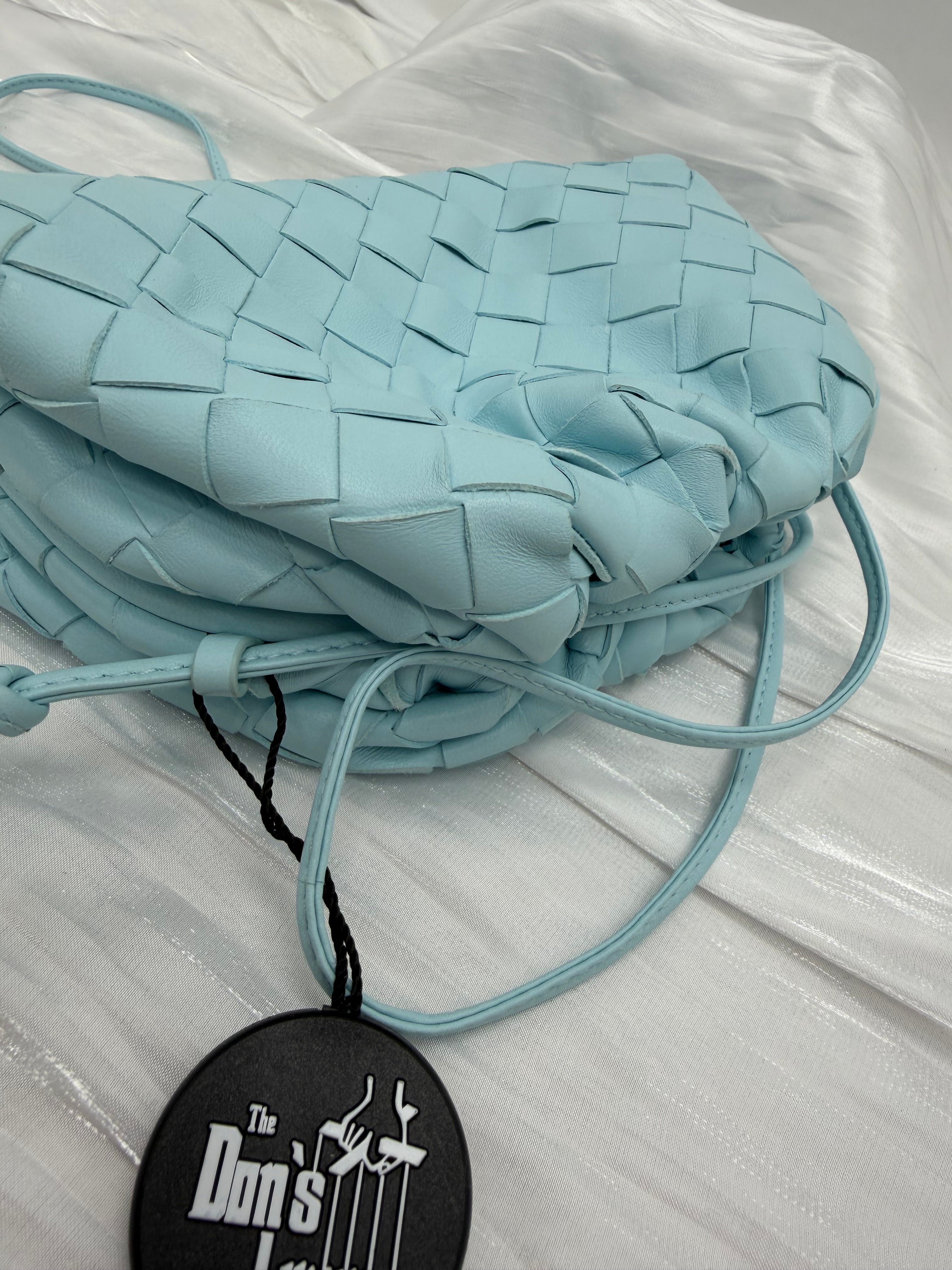 BRAND NEW- Bottega Veneta Blue Intrecciato Mini Pouch