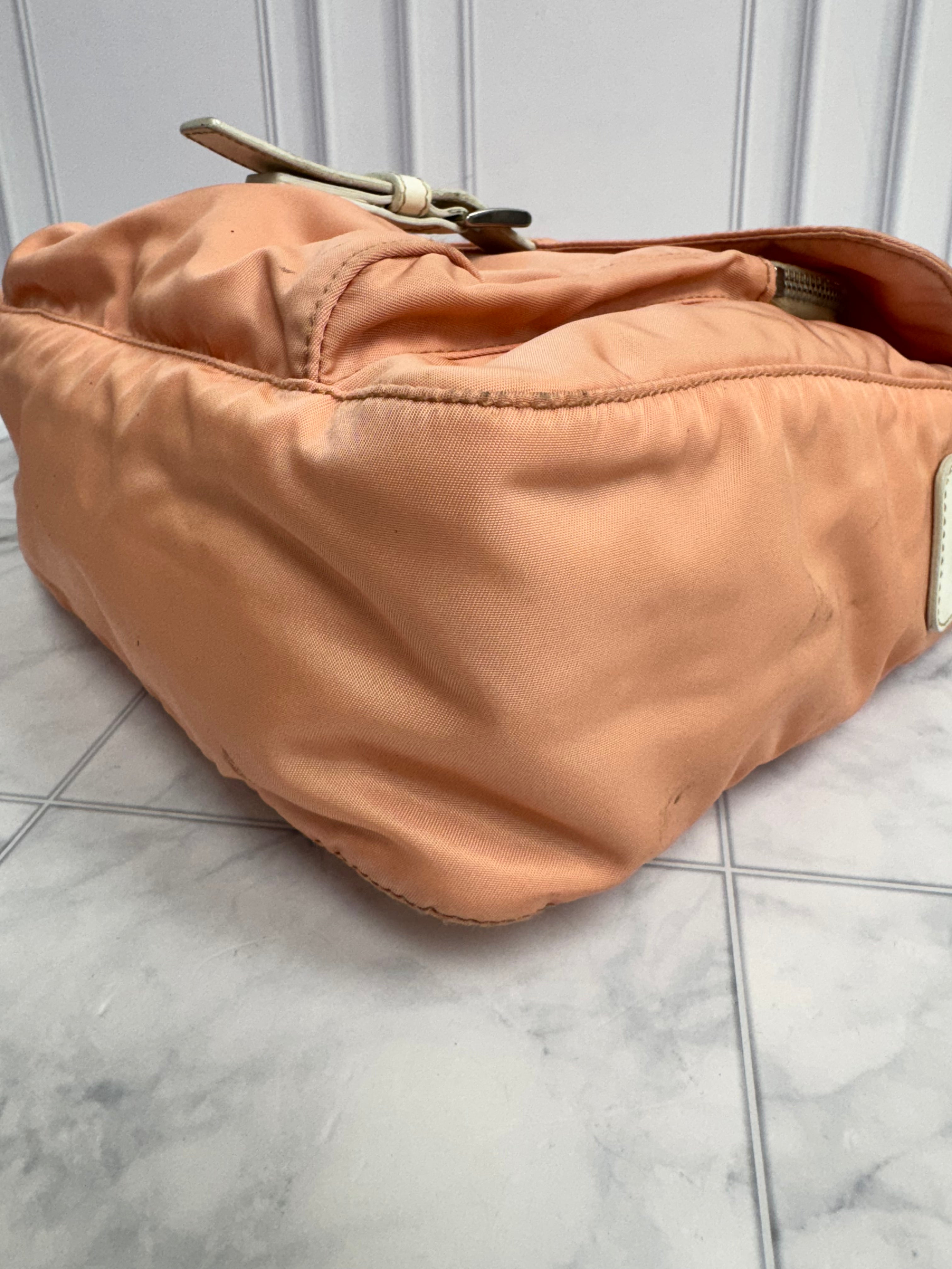 Prada Peach Nylon Crossbody Messenger Bag