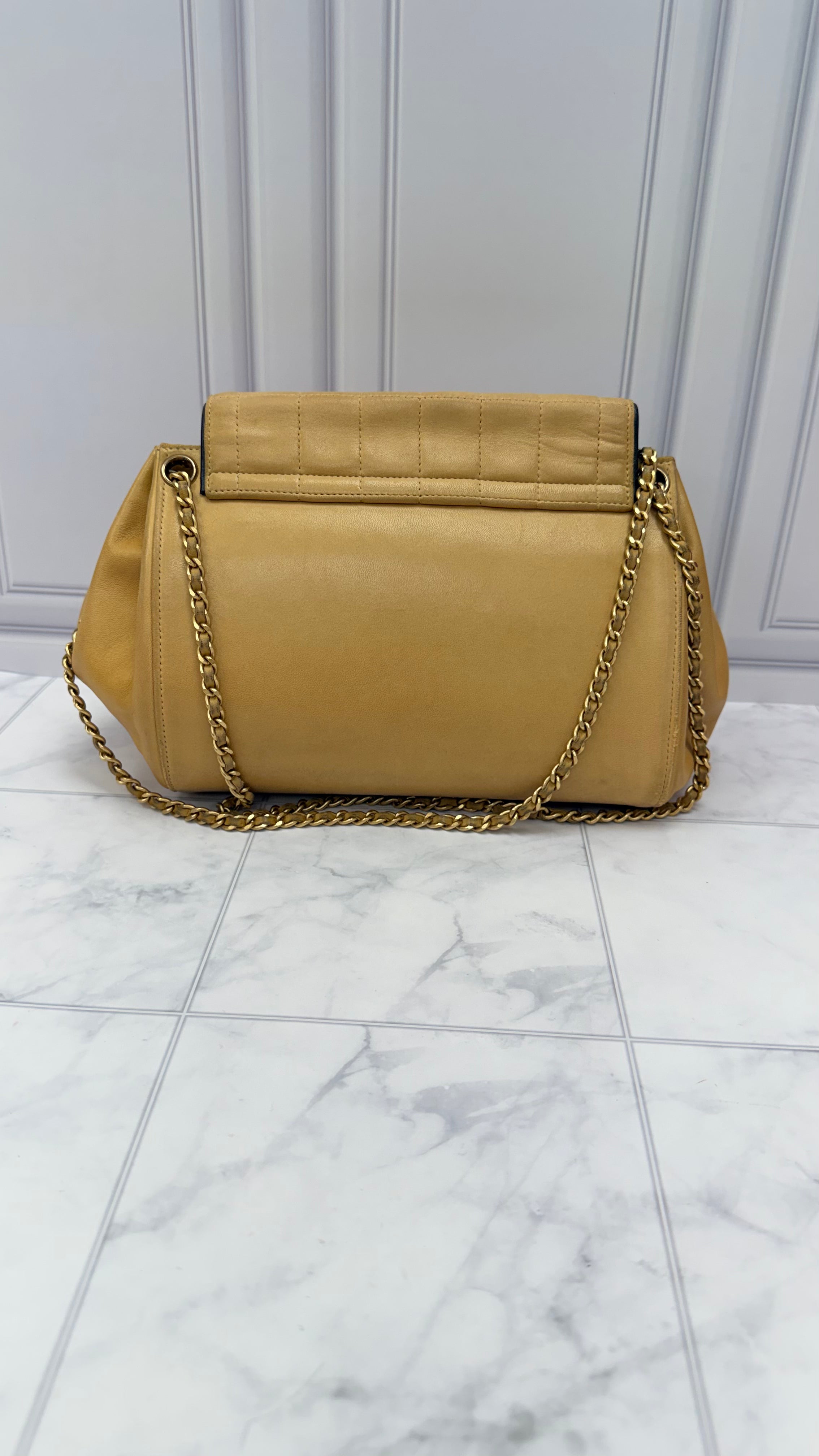 Chanel Beige Lambskin Chocolate Bar Reissue Accordion Flap Bag
