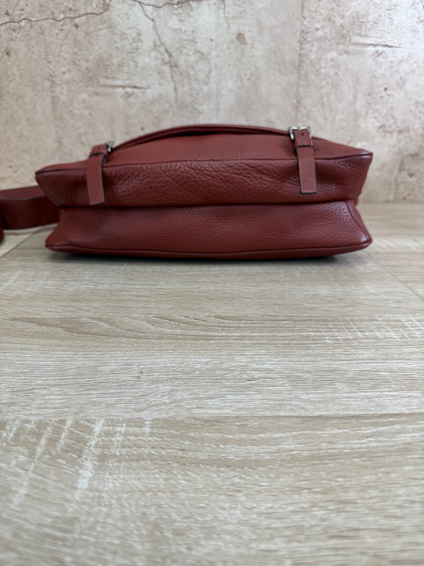 Prada Burgundy Leather Messenger Bag