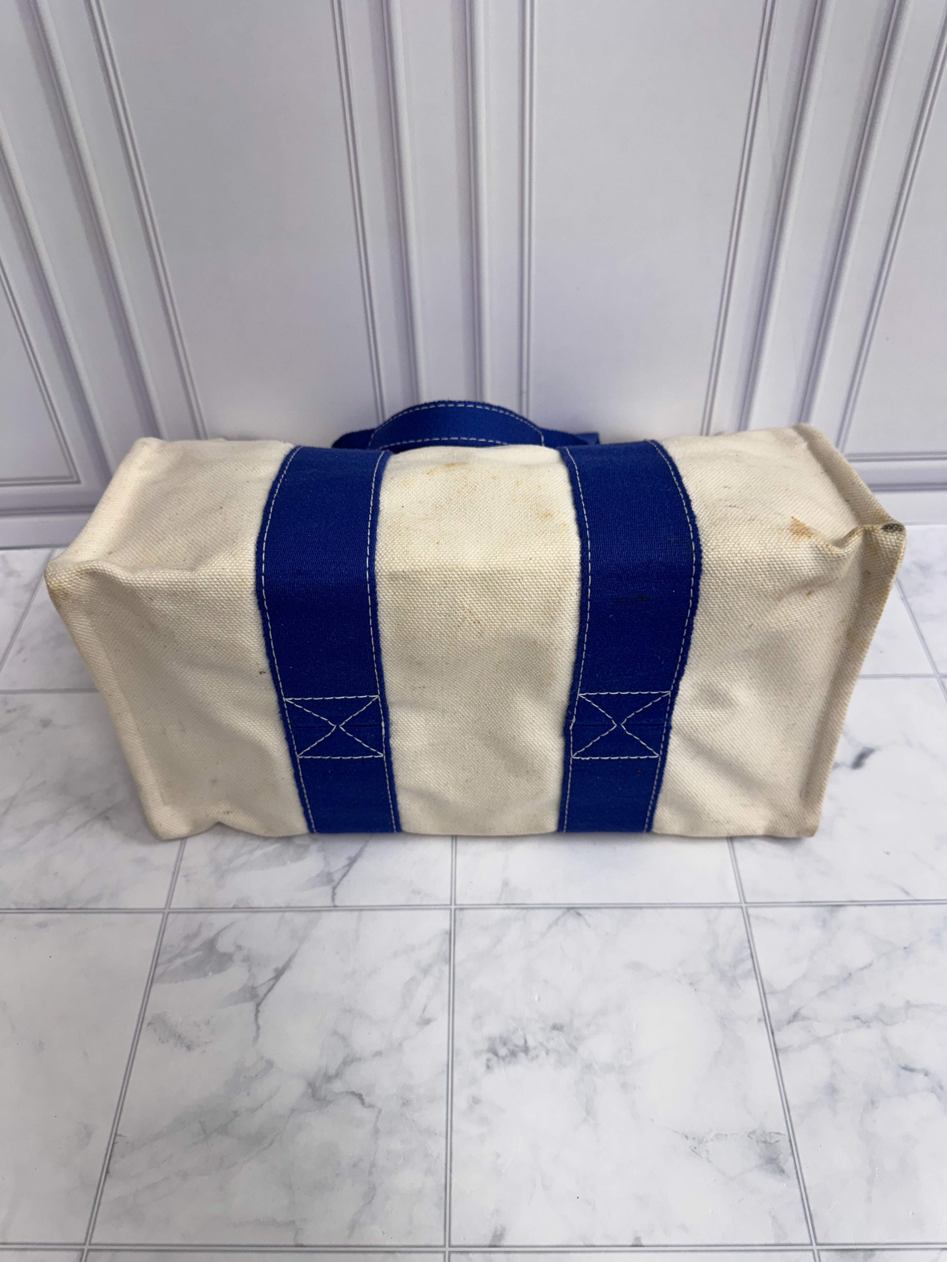 Hermes Beige And Blue Canvas Bora Bora Tote Bag PM