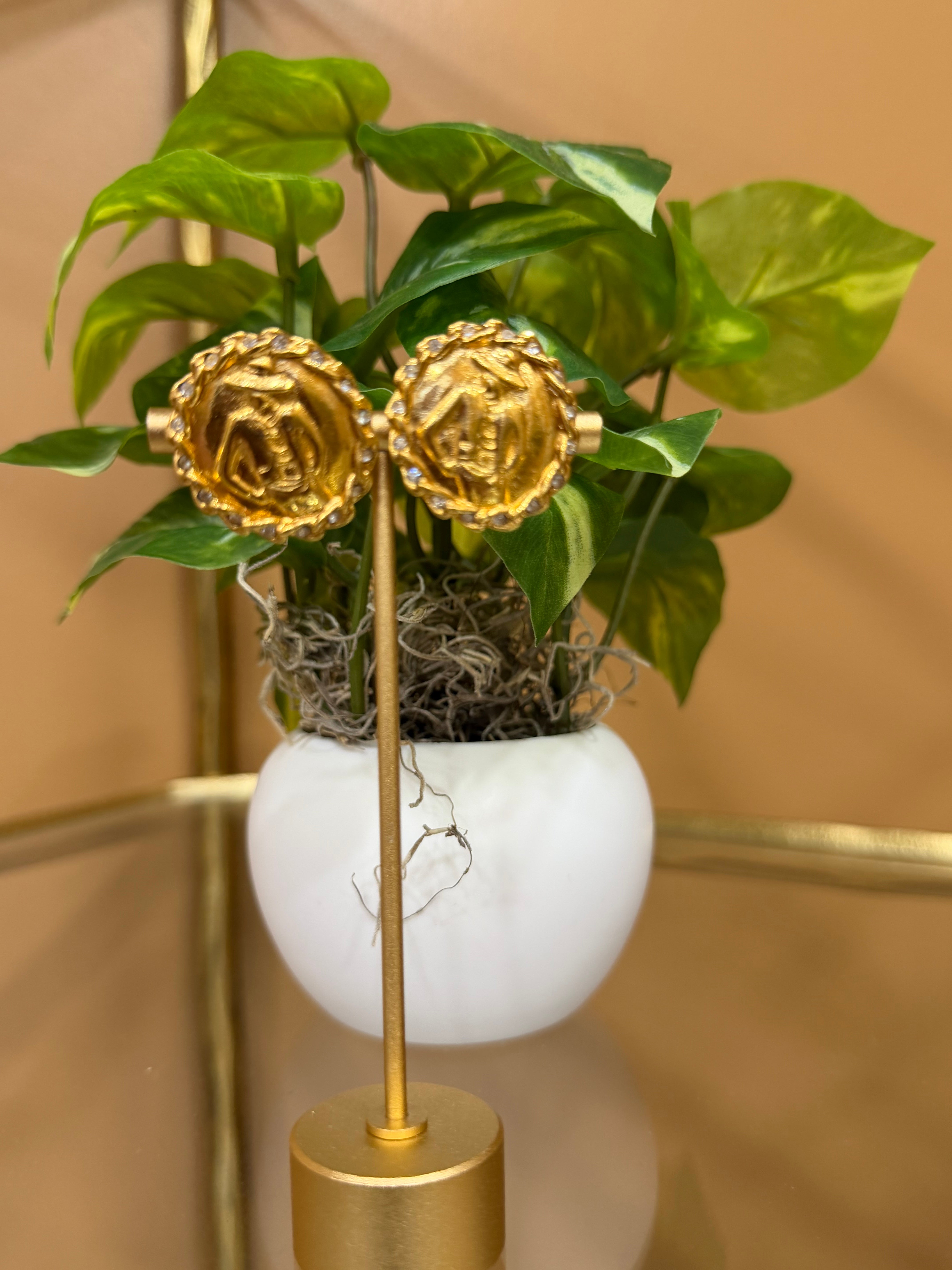 Chanel Gold Tone Mademoiselle Clip On Earrings