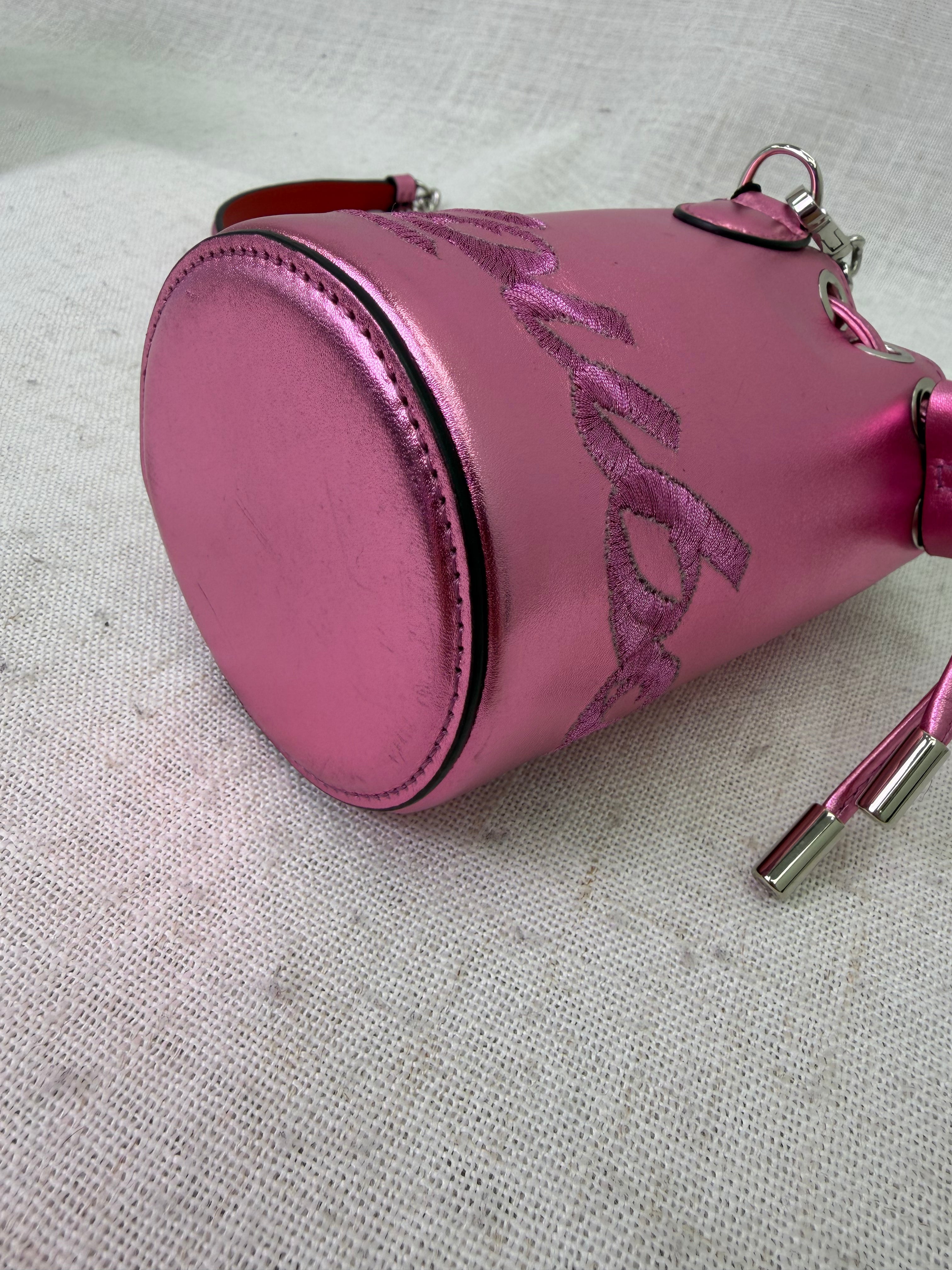 Christian Louboutin Metallic Pink Marie Jane Mini Bucket Bag