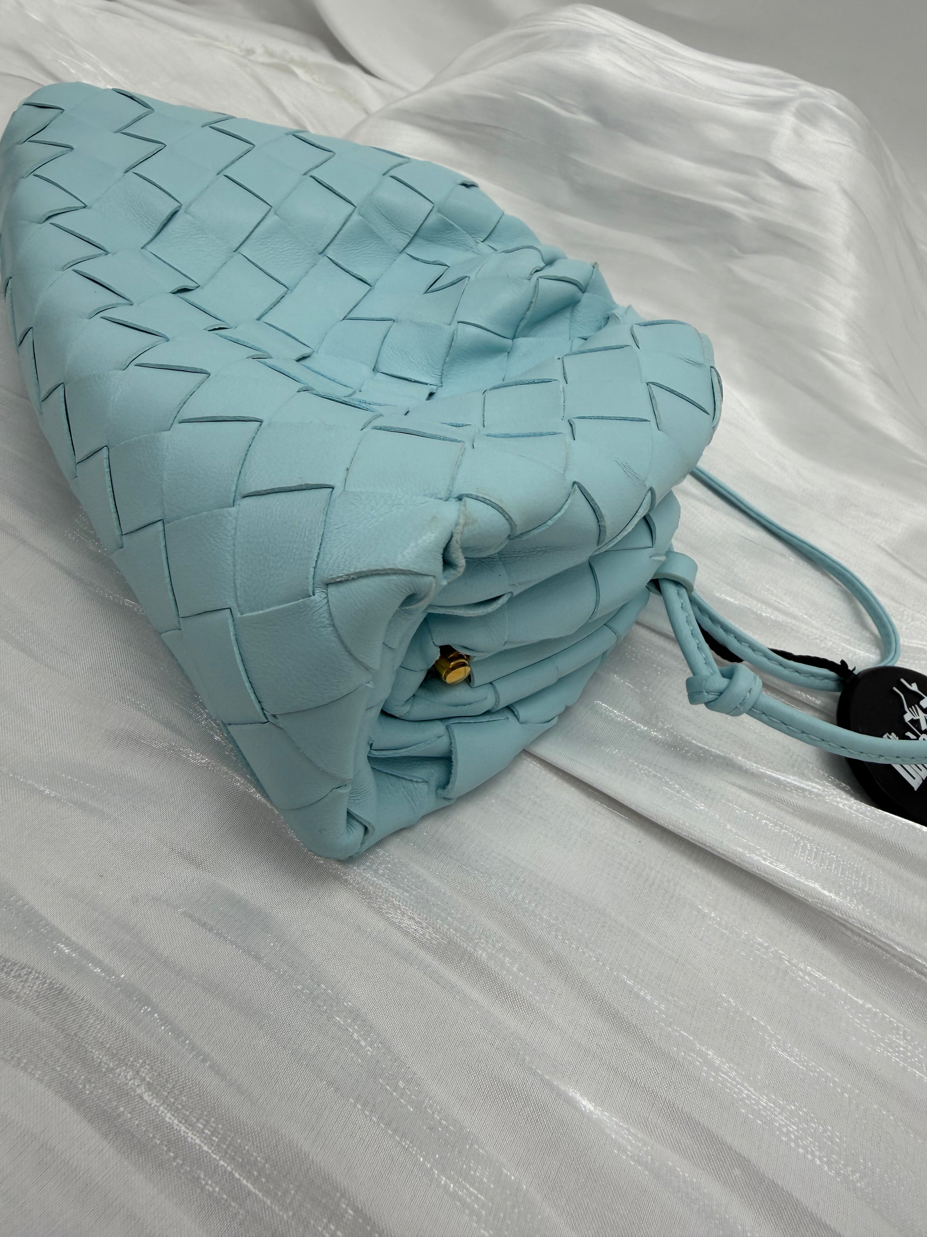 BRAND NEW- Bottega Veneta Blue Intrecciato Mini Pouch