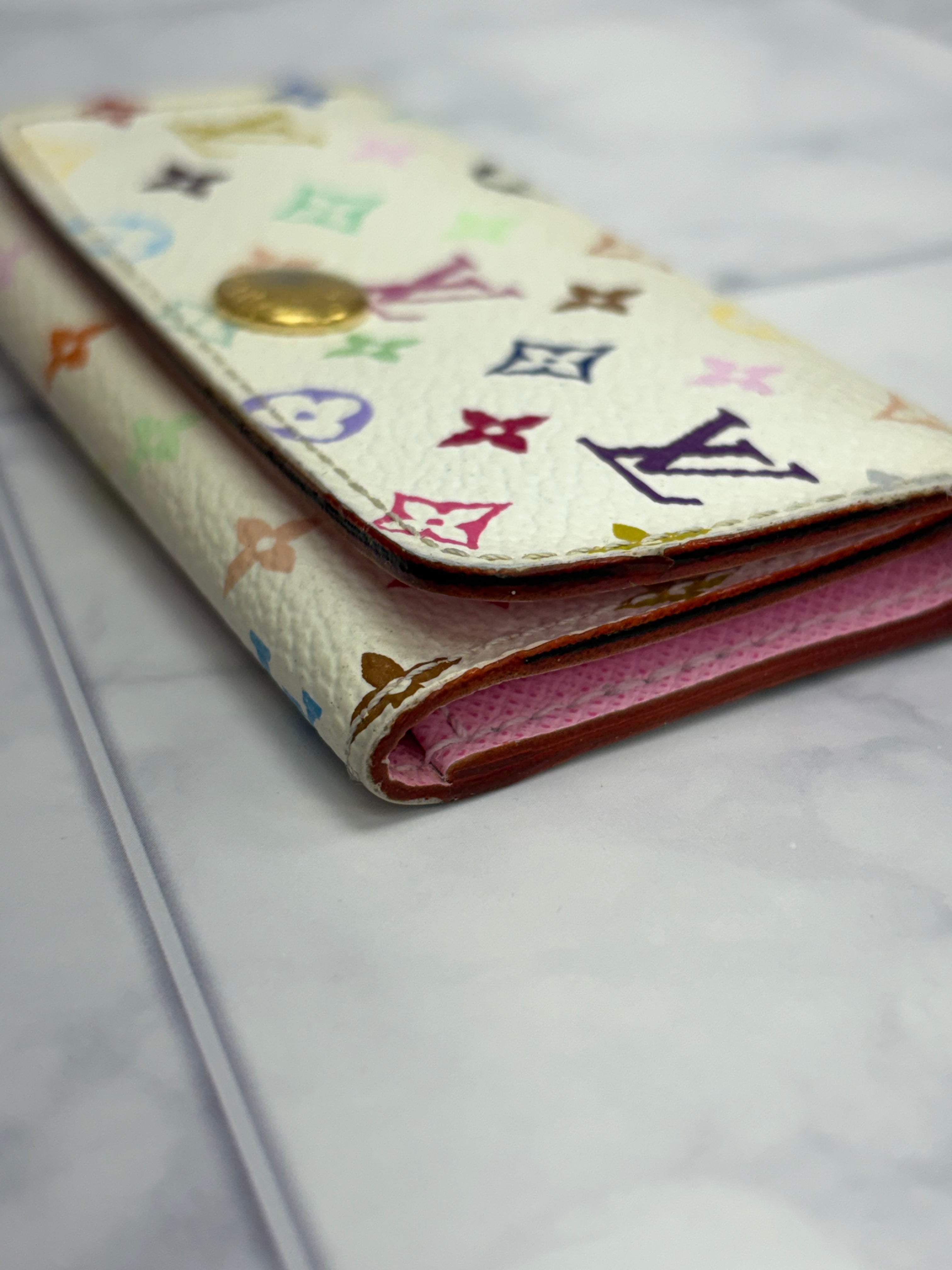 Louis Vuitton White Multicolor Monogram 4 Key Ring Case