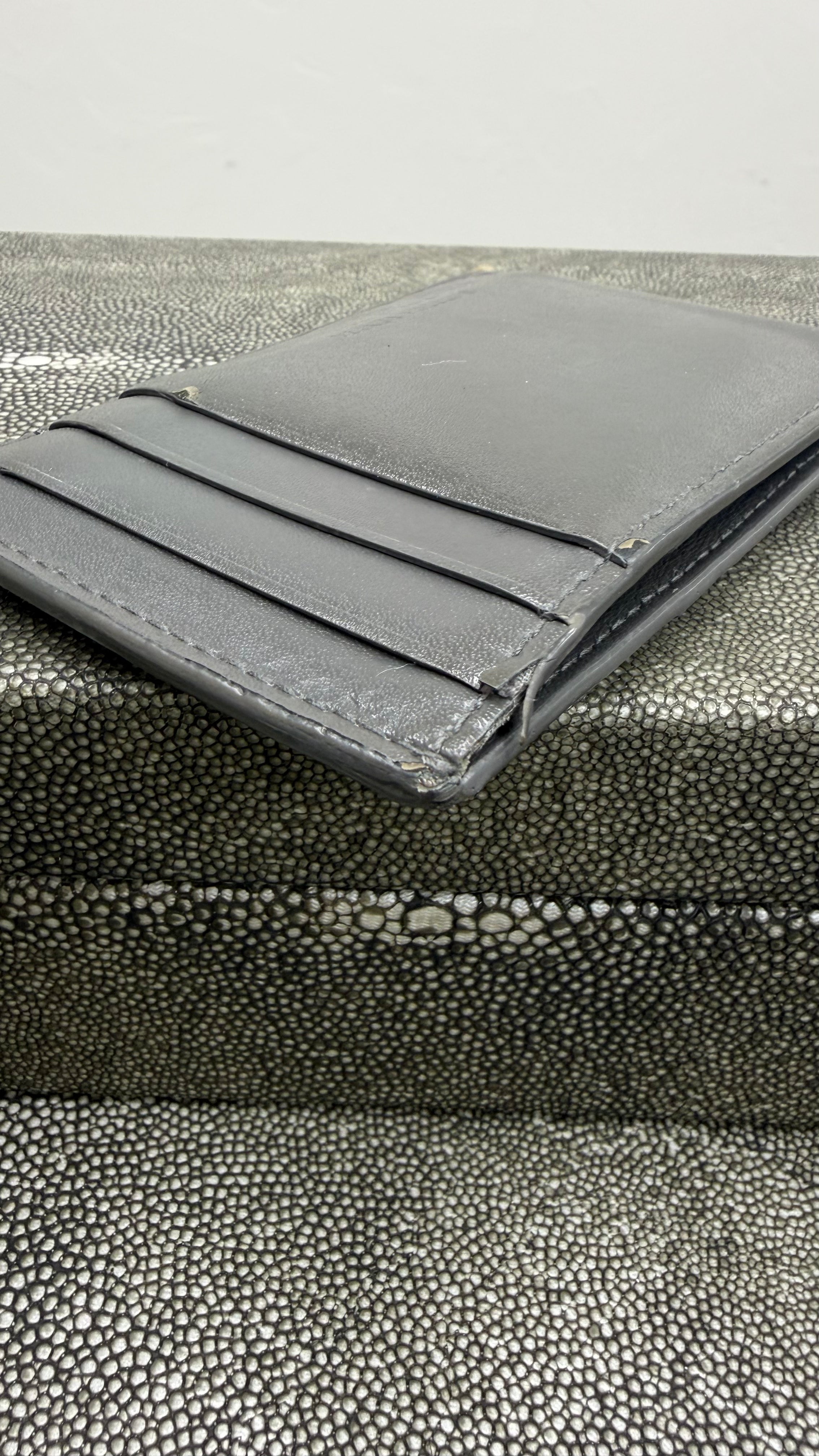 Bottega Veneta Grey Leather Cassette Card Holder