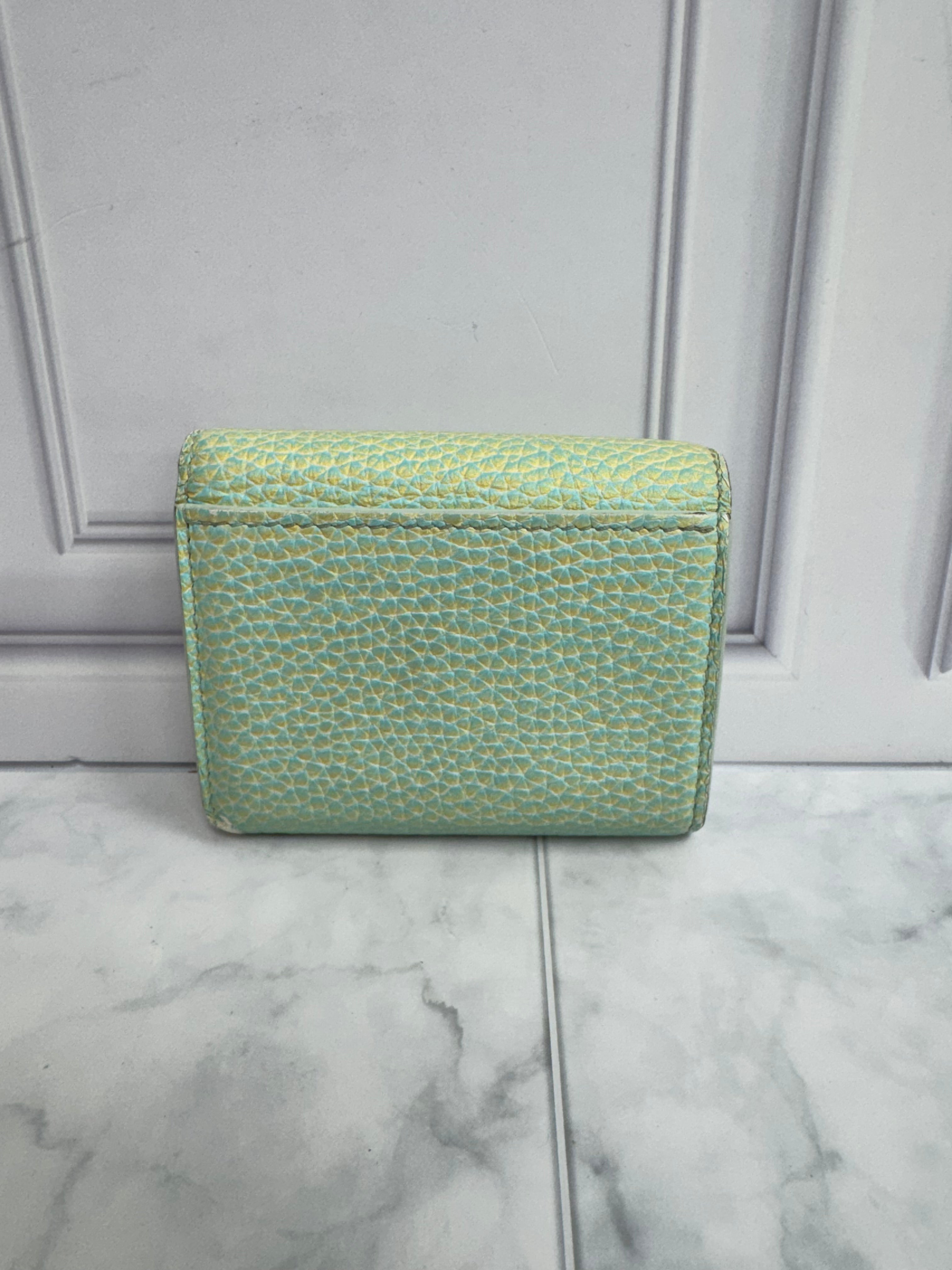 Louis Vuitton Blue And Yellow Taurillon Leather Summer Stardust Compact Wallet