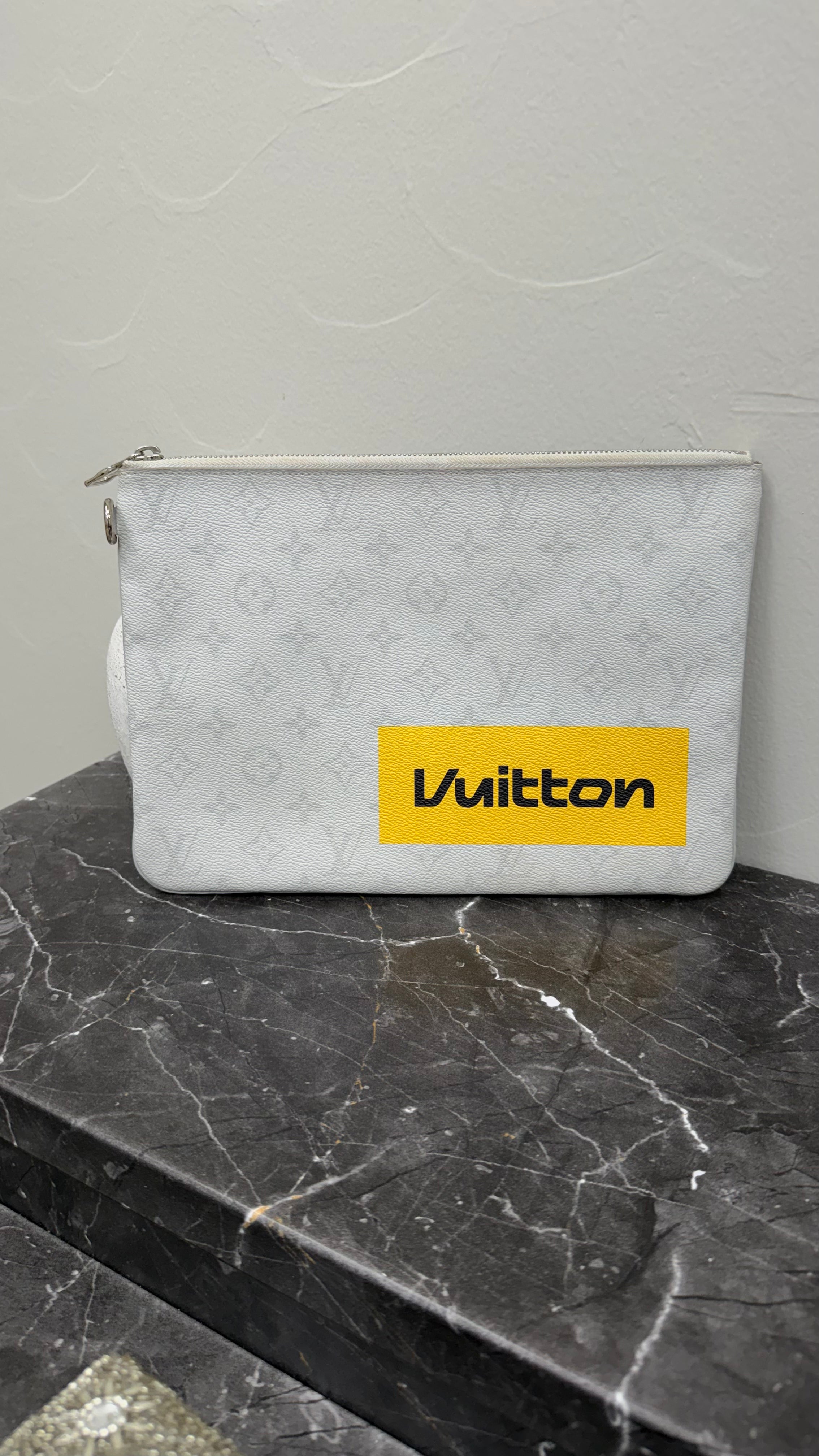 Louis Vuitton Monogram Antarctica Logo Story Zip Pouch