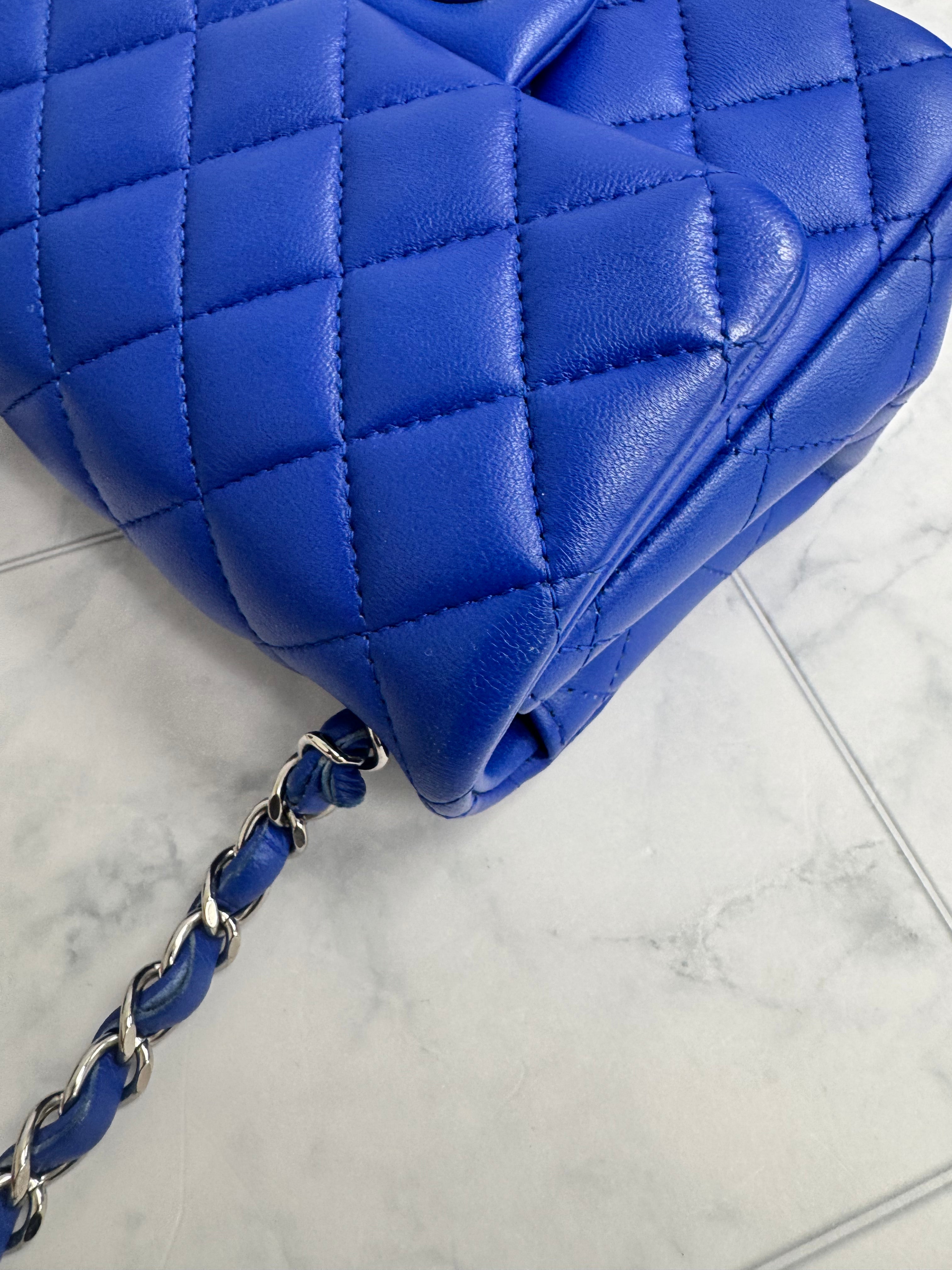 *DONS DROP* Chanel Blue Quilted Lambskin Leather Classic Mini Flap Bag