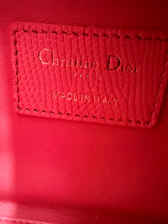 LIKE NEW Christian Dior Lady Dior Small Pink Lizard