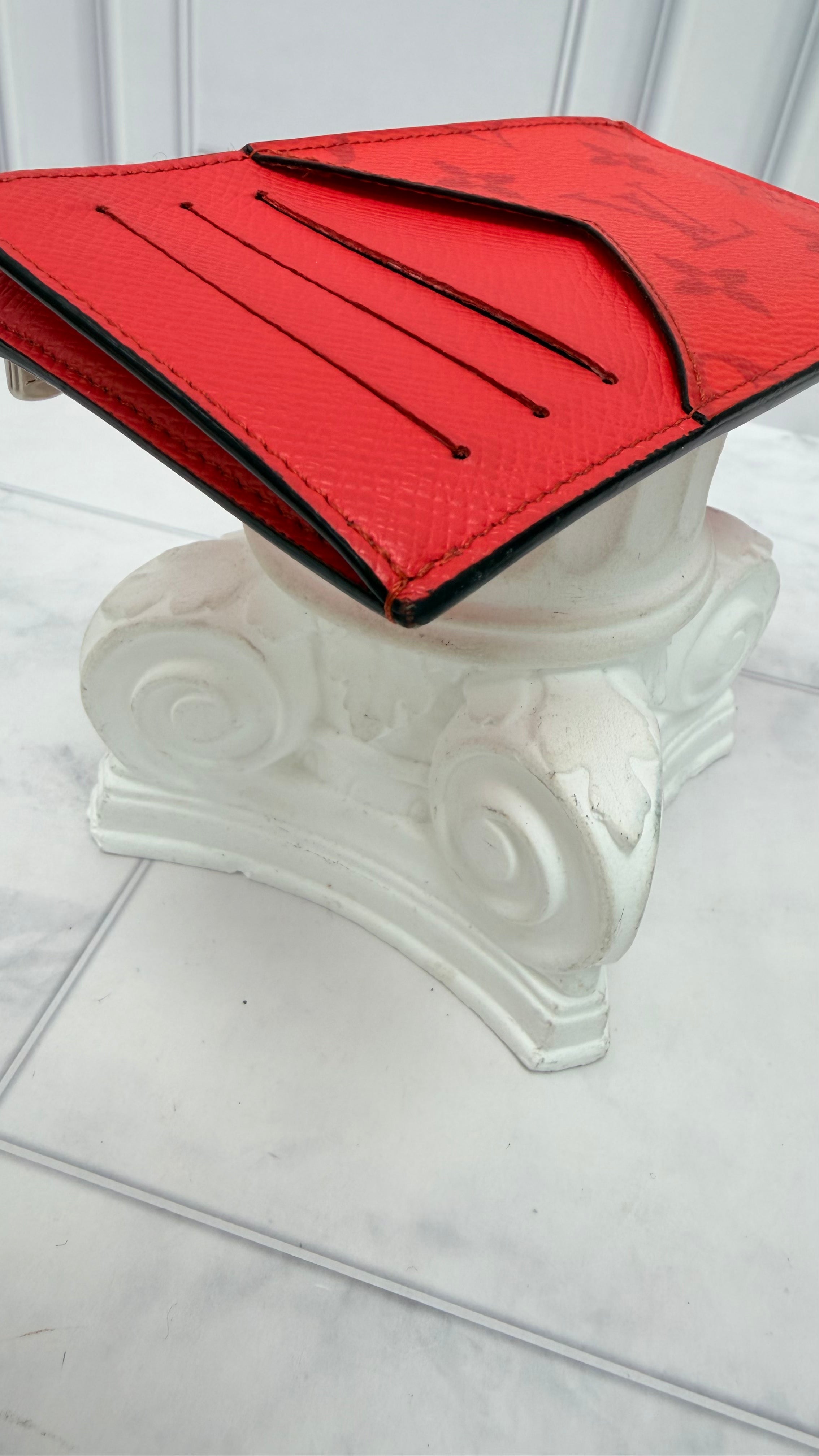 Louis Vuitton Red Taigarama Coin Card Case