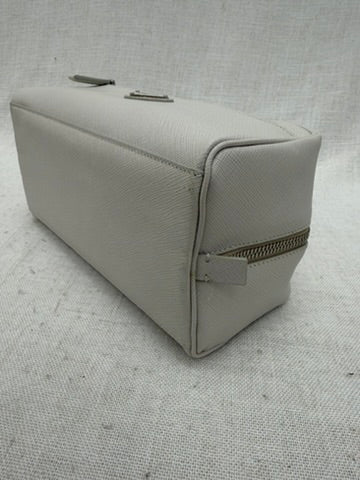 Prada Off-White Saffiano Leather Travel Pouch