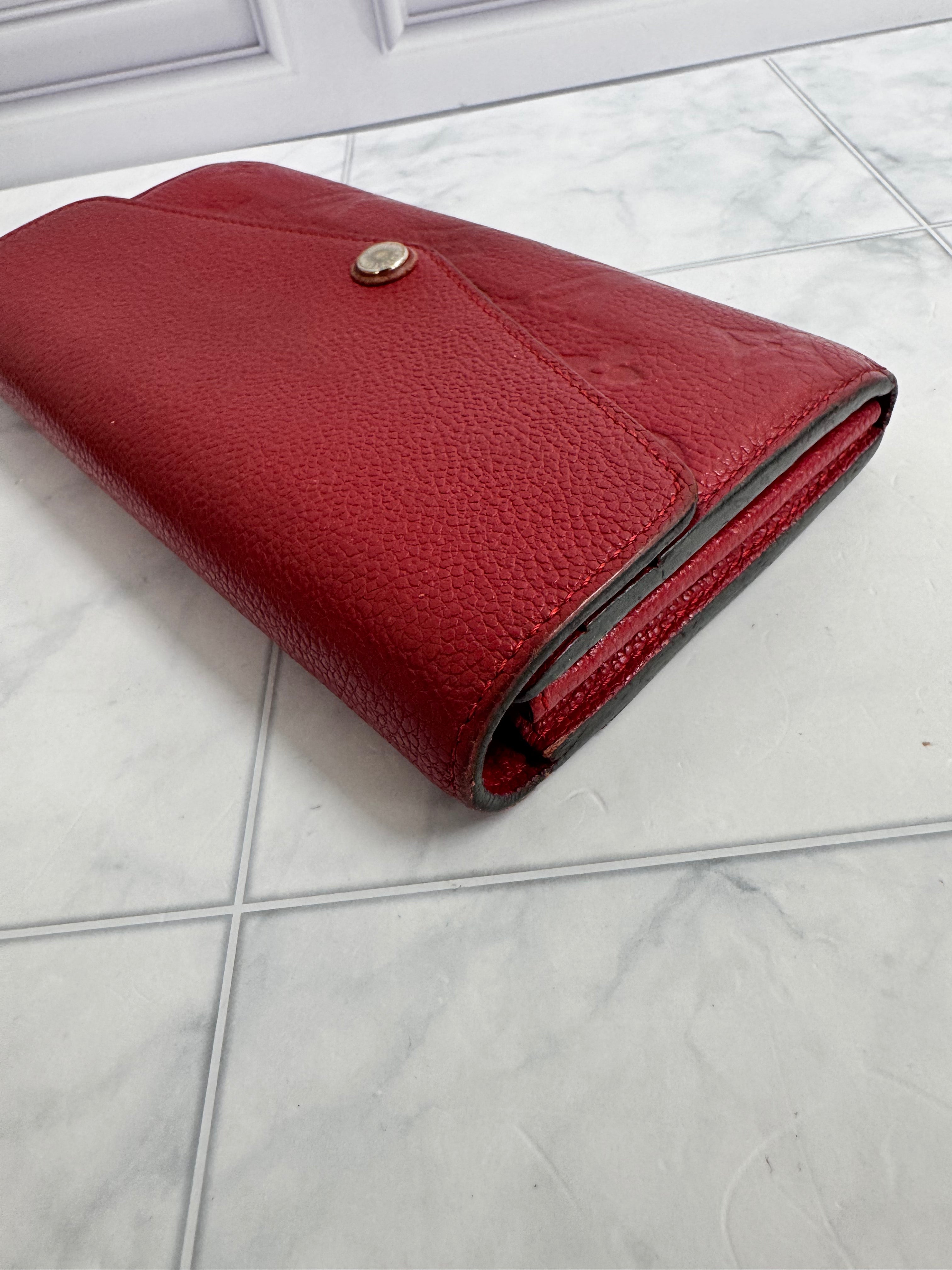 Louis Vuitton Red Monogram Empreinte Sarah Wallet