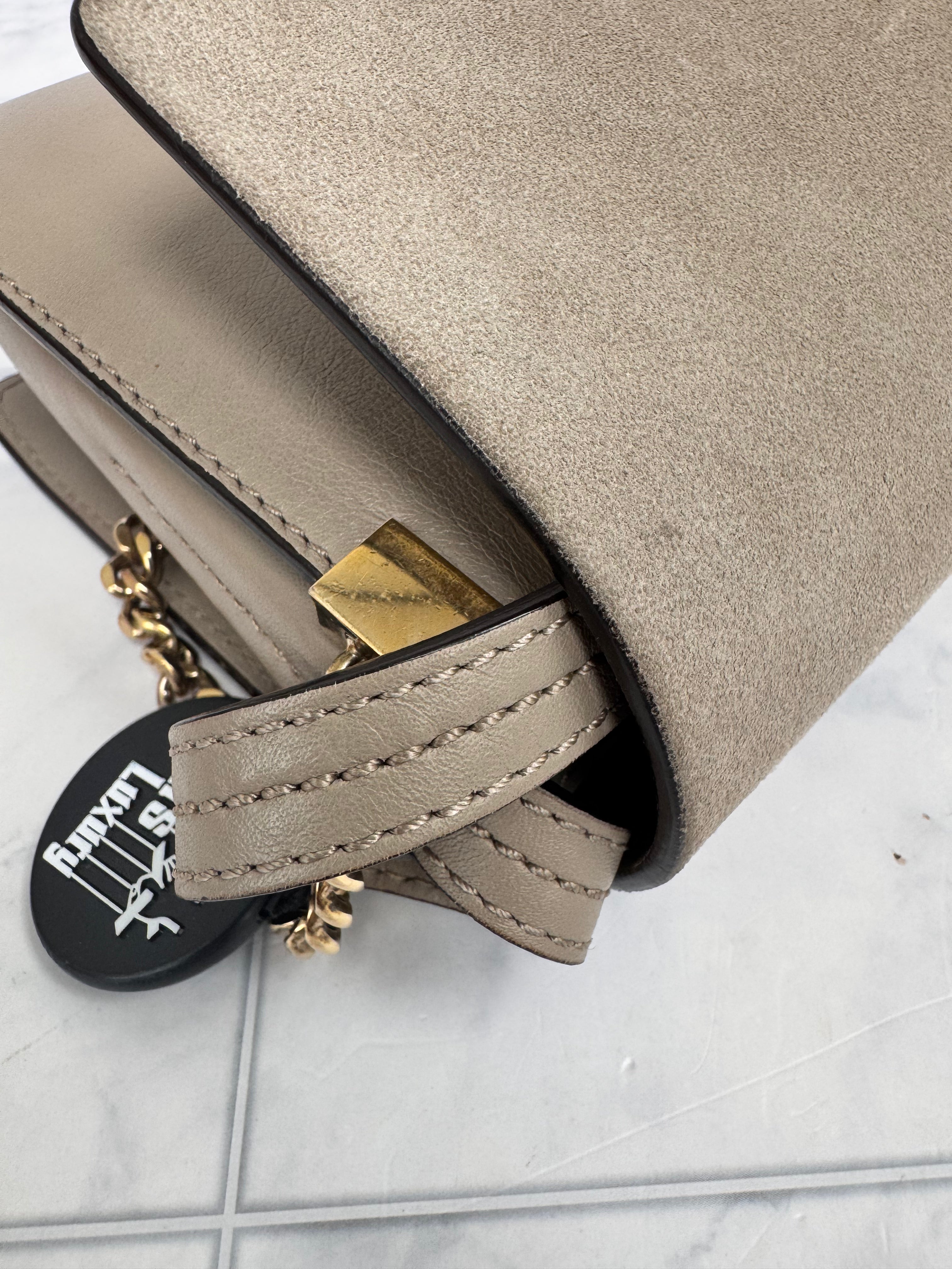 Chloe Grey Suede And Leather Faye Shoulder Bag