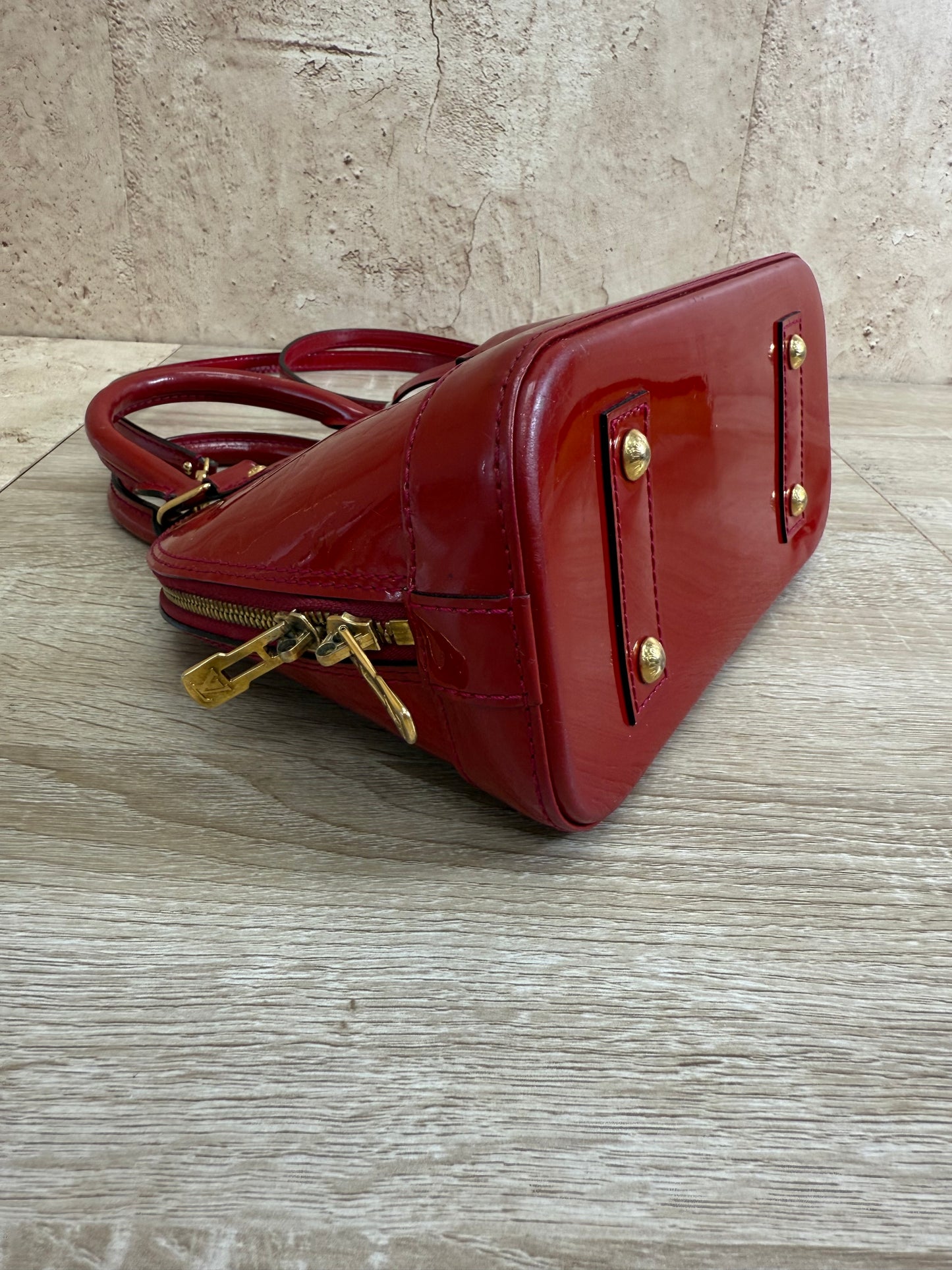 Louis Vuitton Red Vernis Patent Leather Alma BB