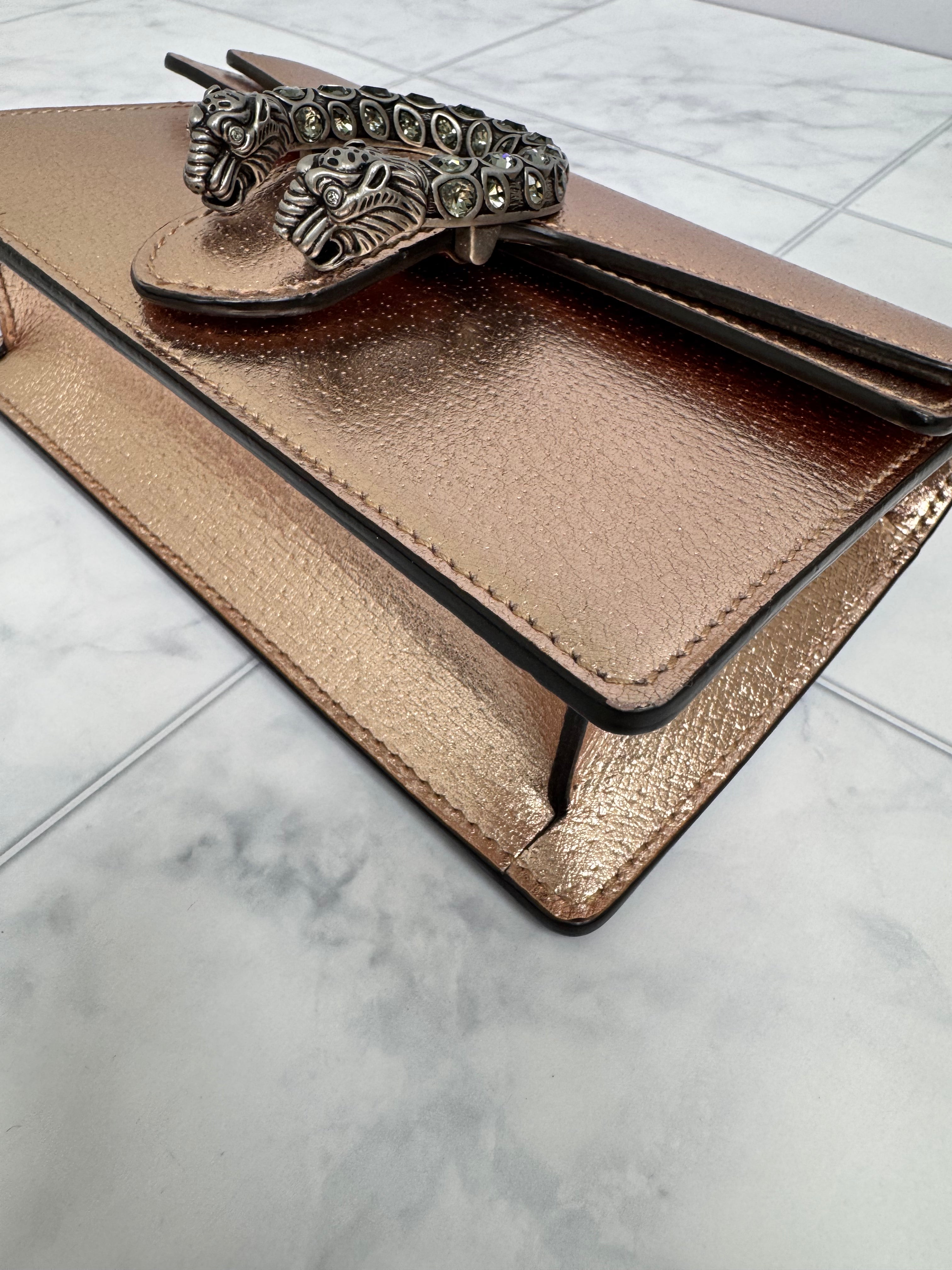 *DONS DROP* BRAND NEW- Gucci Metallic Rose Gold Super Mini Dionysus Chain Bag