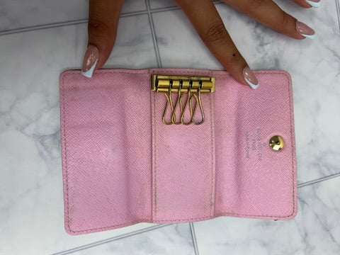 Louis Vuitton White Multicolor Monogram 4 Key Ring Case