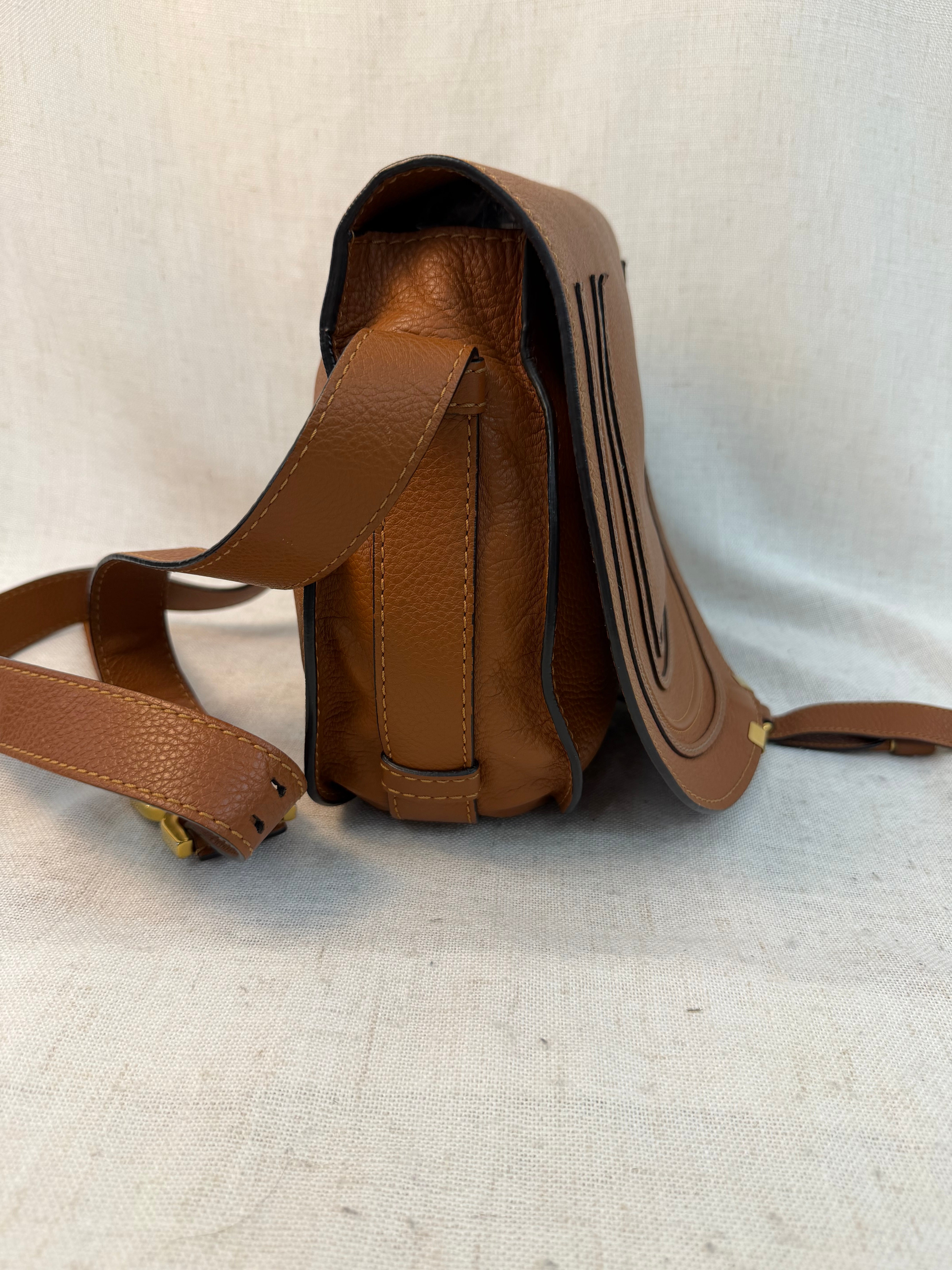 Chloe Tan Calfskin Medium Marcie Saddle Bag