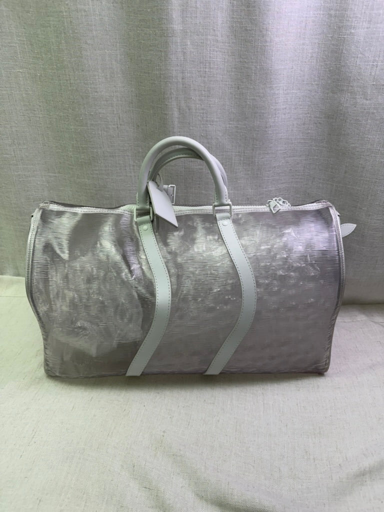Louis Vuitton White PVC Epi & Leather Keepall 50 Bandouliere