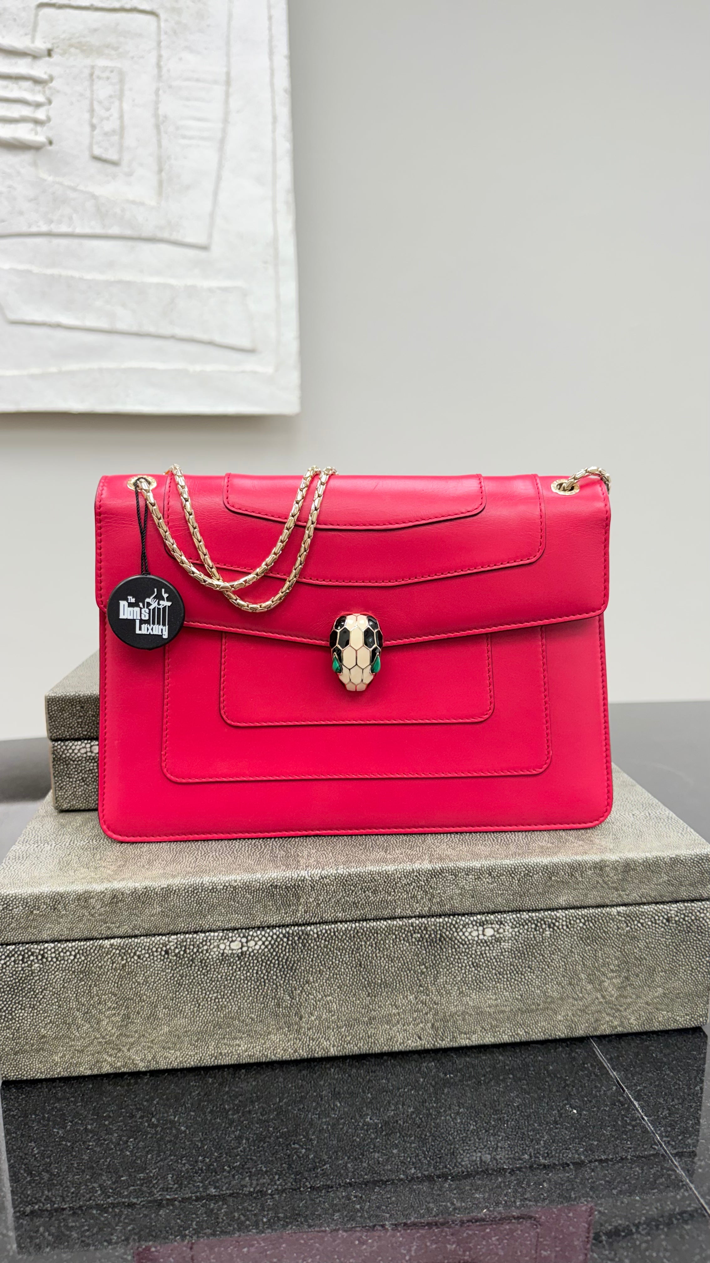 *DONS DROP* Bvlgari Pink Leather Medium Serpenti Forever Shoulder Bag