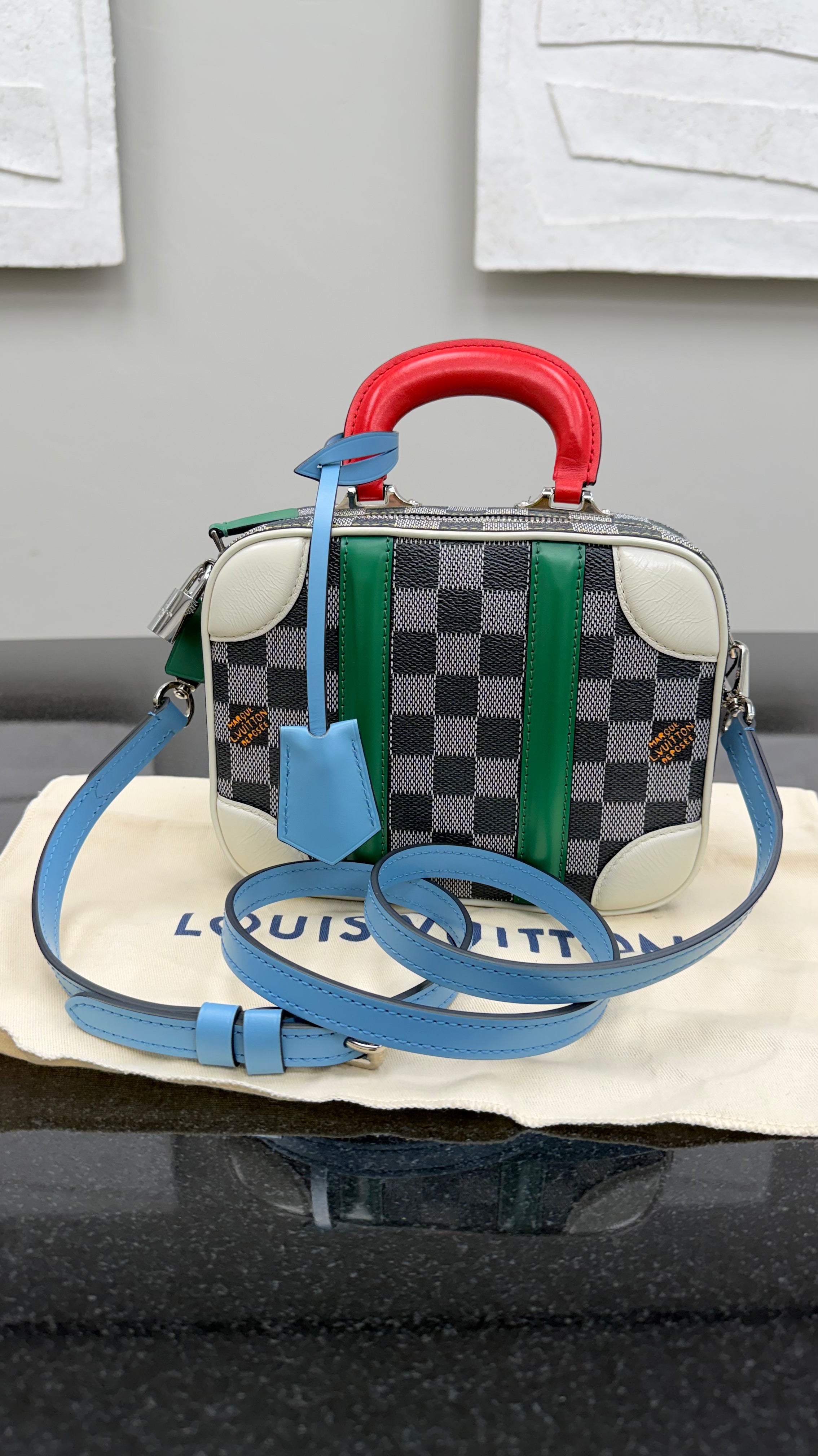 Louis Vuitton Black & White Damier Valisette BB 2Way Bag