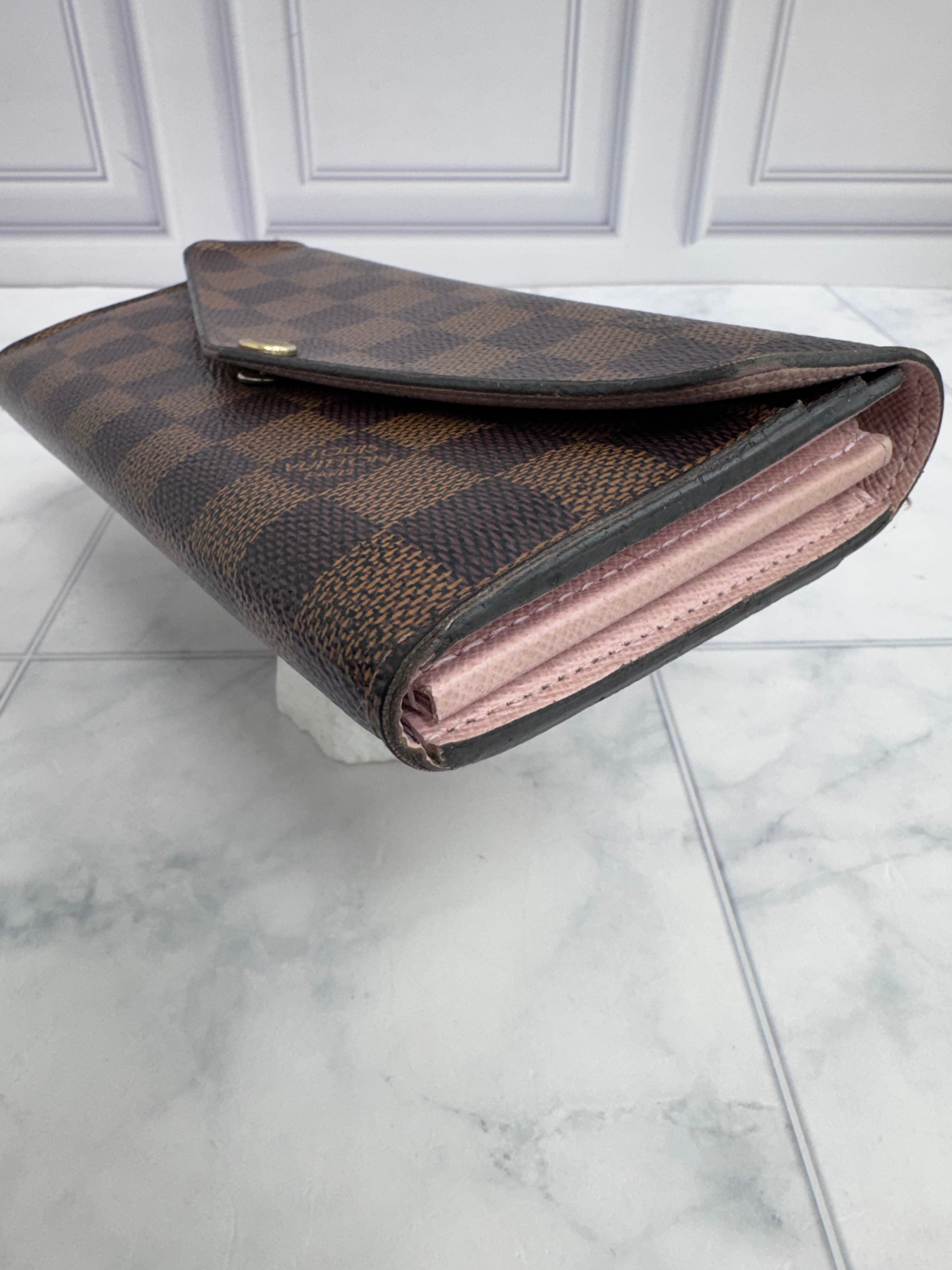 Louis Vuitton Damier Ebene & Pink Sarah Wallet
