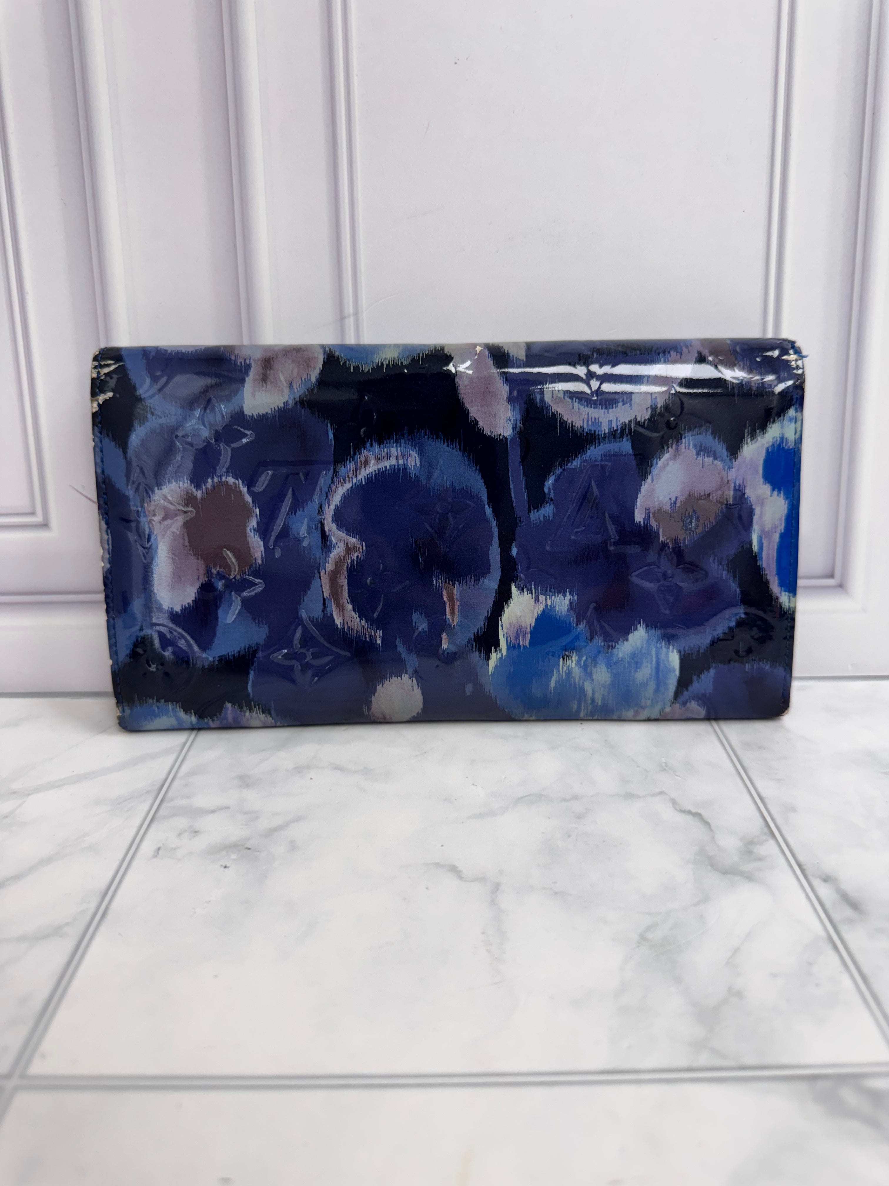 Louis Vuitton Grand Bleu Monogram Vernis Ikat Sarah Wallet