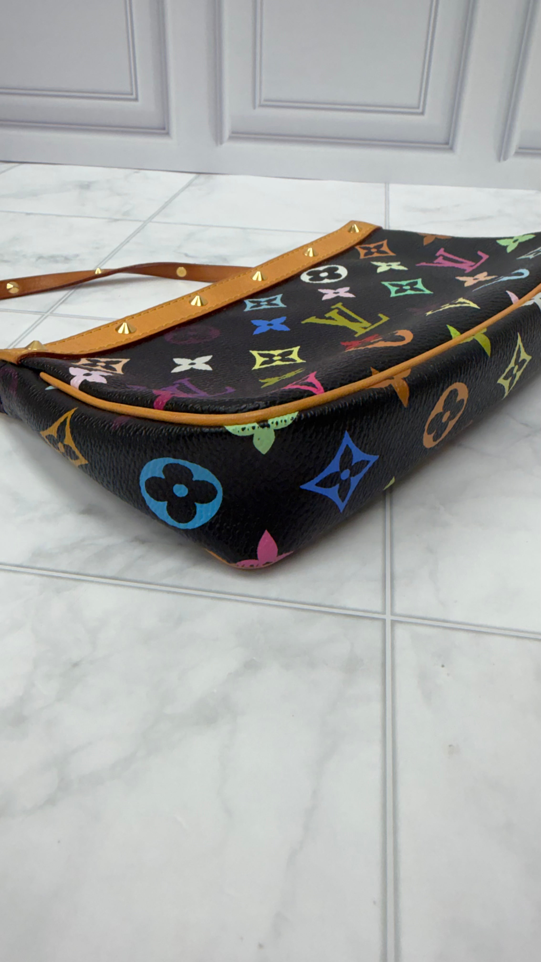 *DONS DROP*Louis Vuitton Black Multicolor Monogram Accessories Pochette