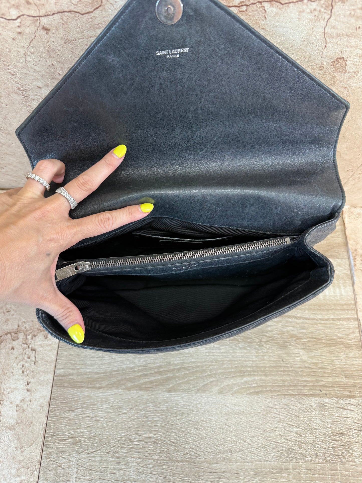 Saint Laurent YSL Black Leather Shoulder Bag