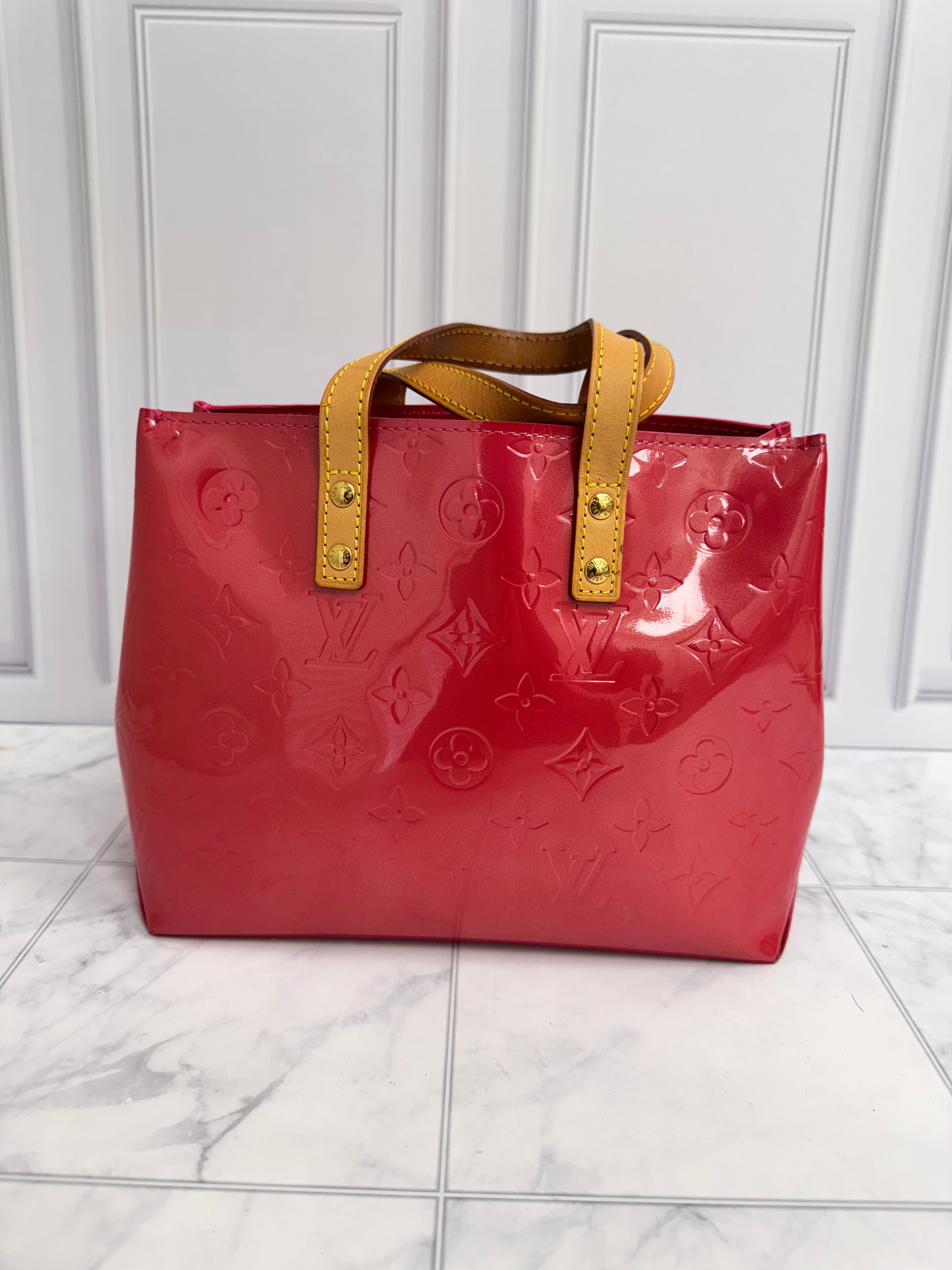 Louis Vuitton Red Vernis Reade Hand Bag PM
