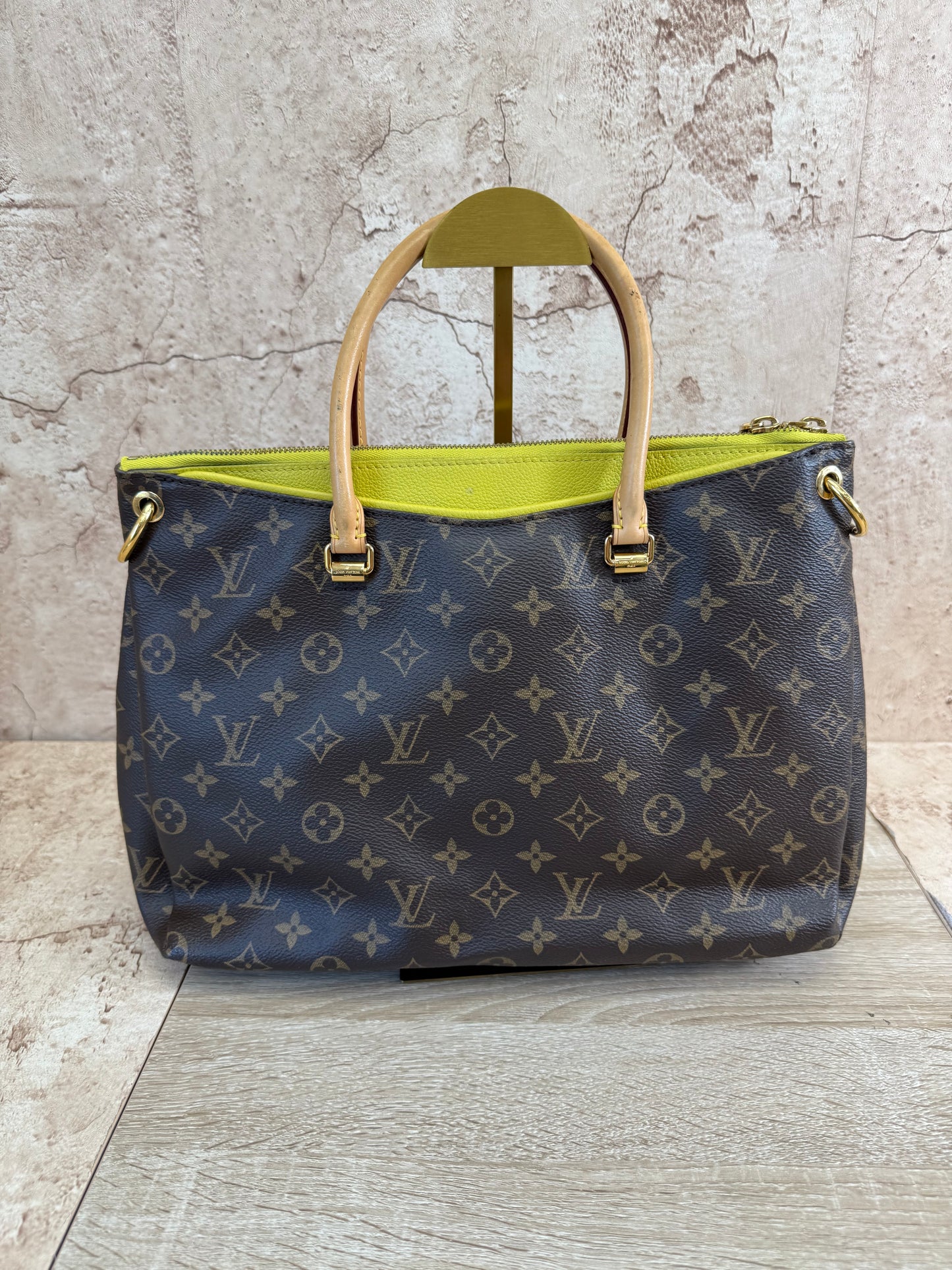 Louis Vuitton Monogram Yellow Trim Pallas Bag