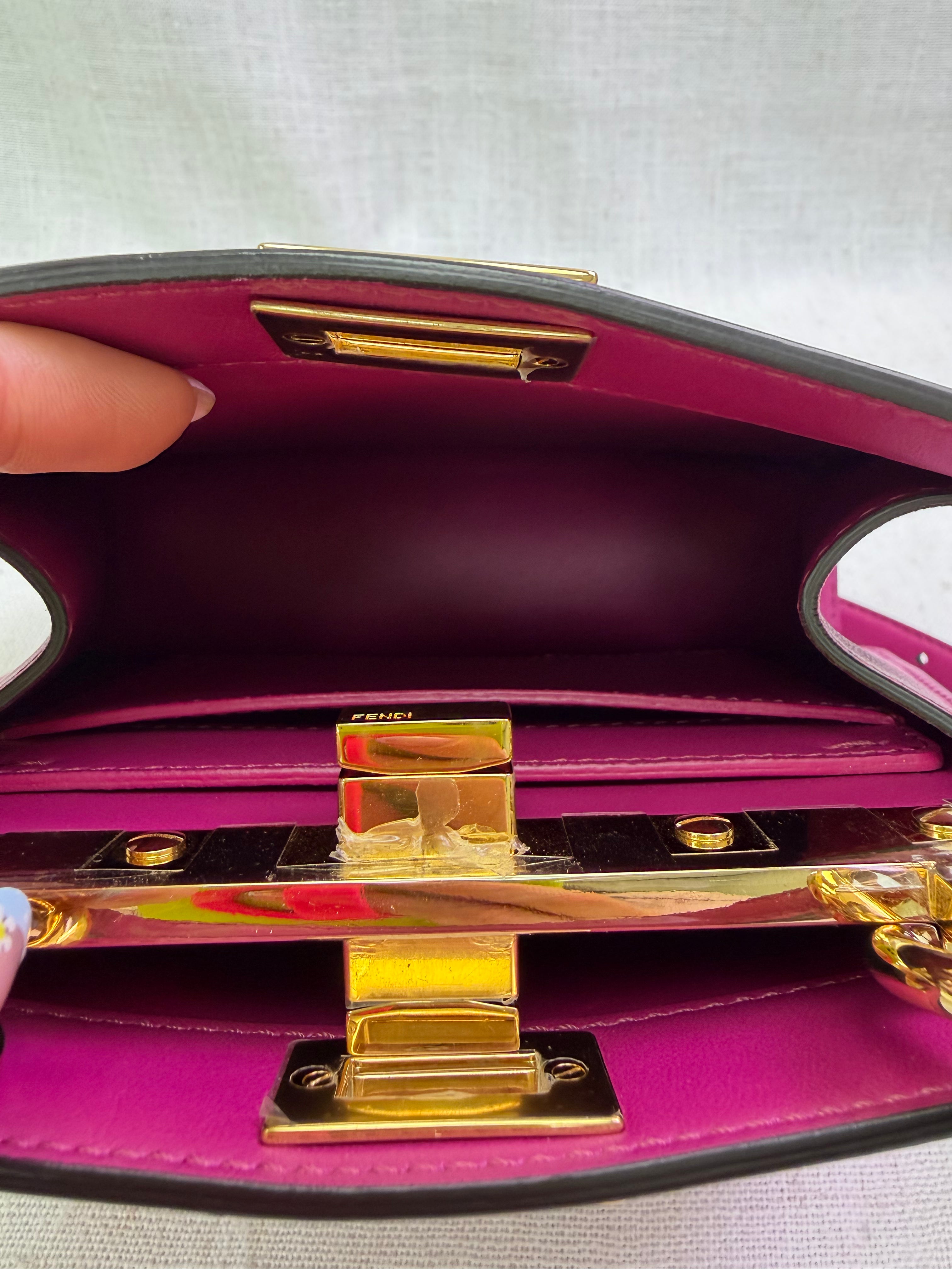 LIKE NEW Fendi Fuchsia Leather ISeeU Petite Peekaboo 2Way Bag