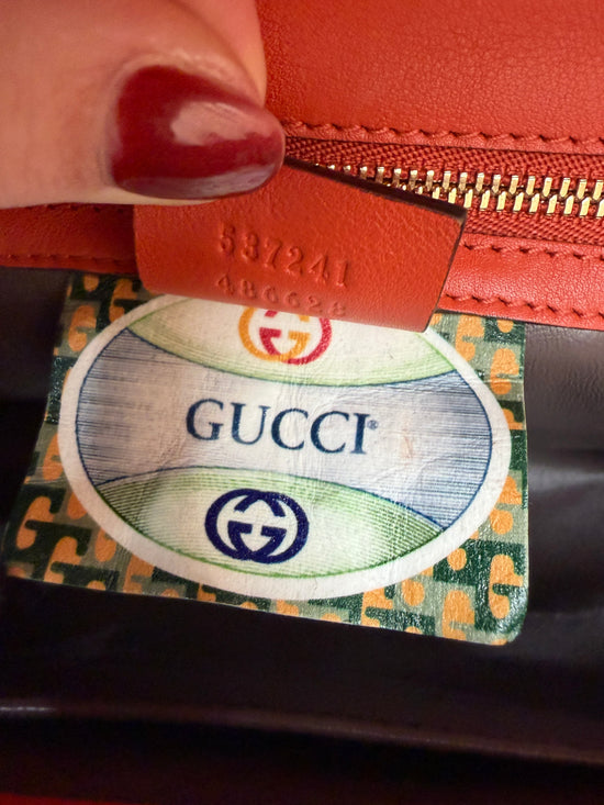 Gucci Orange Crocodile Raja Shoulder Bag