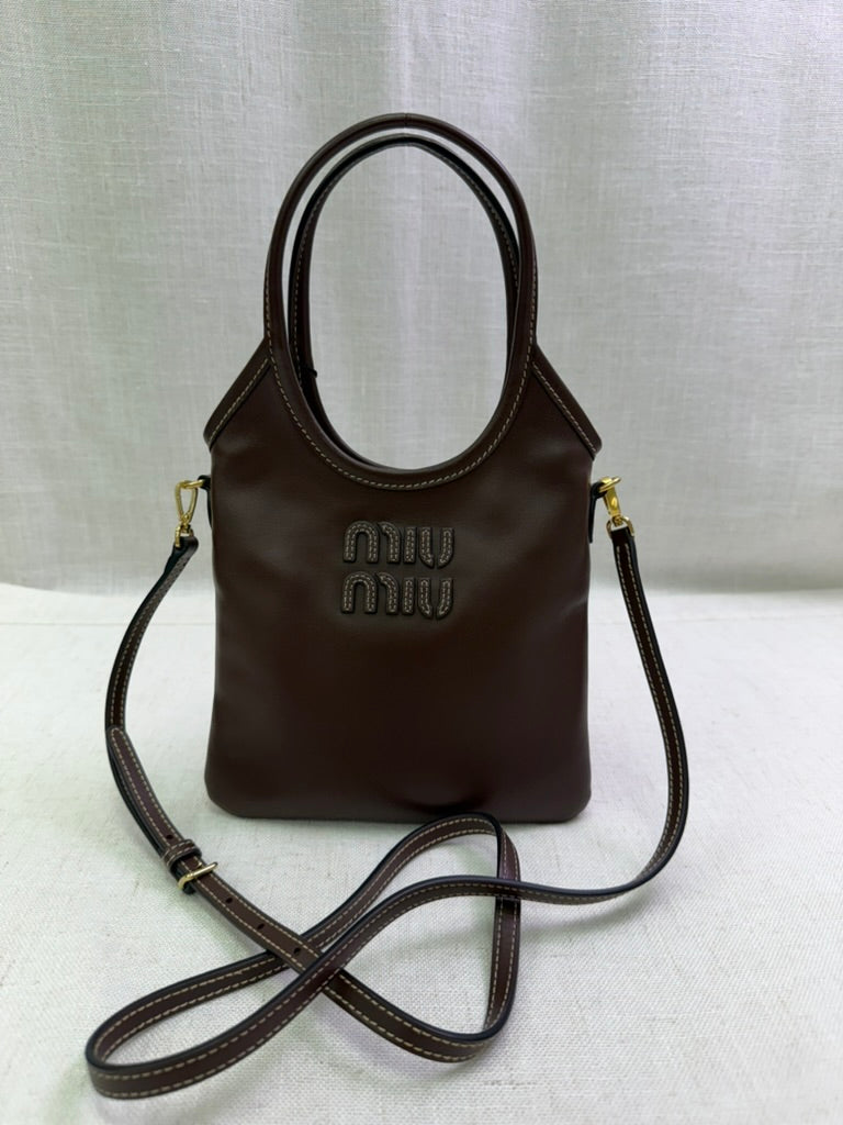 LIKE NEW- Miu Miu Brown Leather Ivy Mini Tote