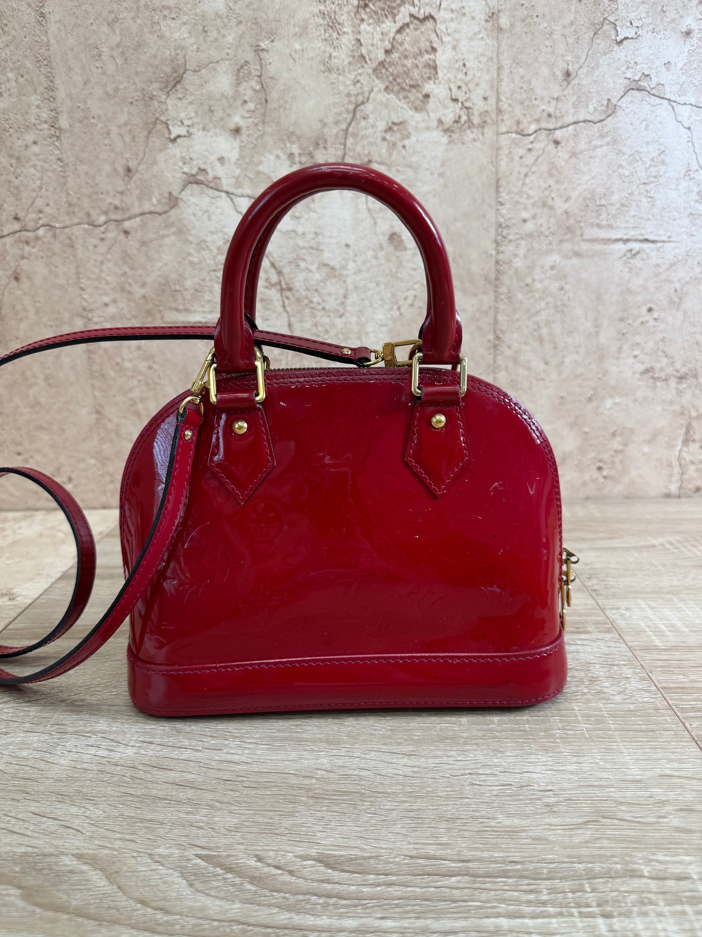 Louis Vuitton Red Vernis Patent Leather Alma BB