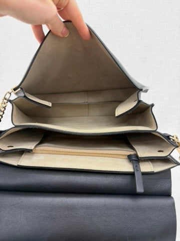 Chloe Black Leather & Suede Faye Crossbody Bag