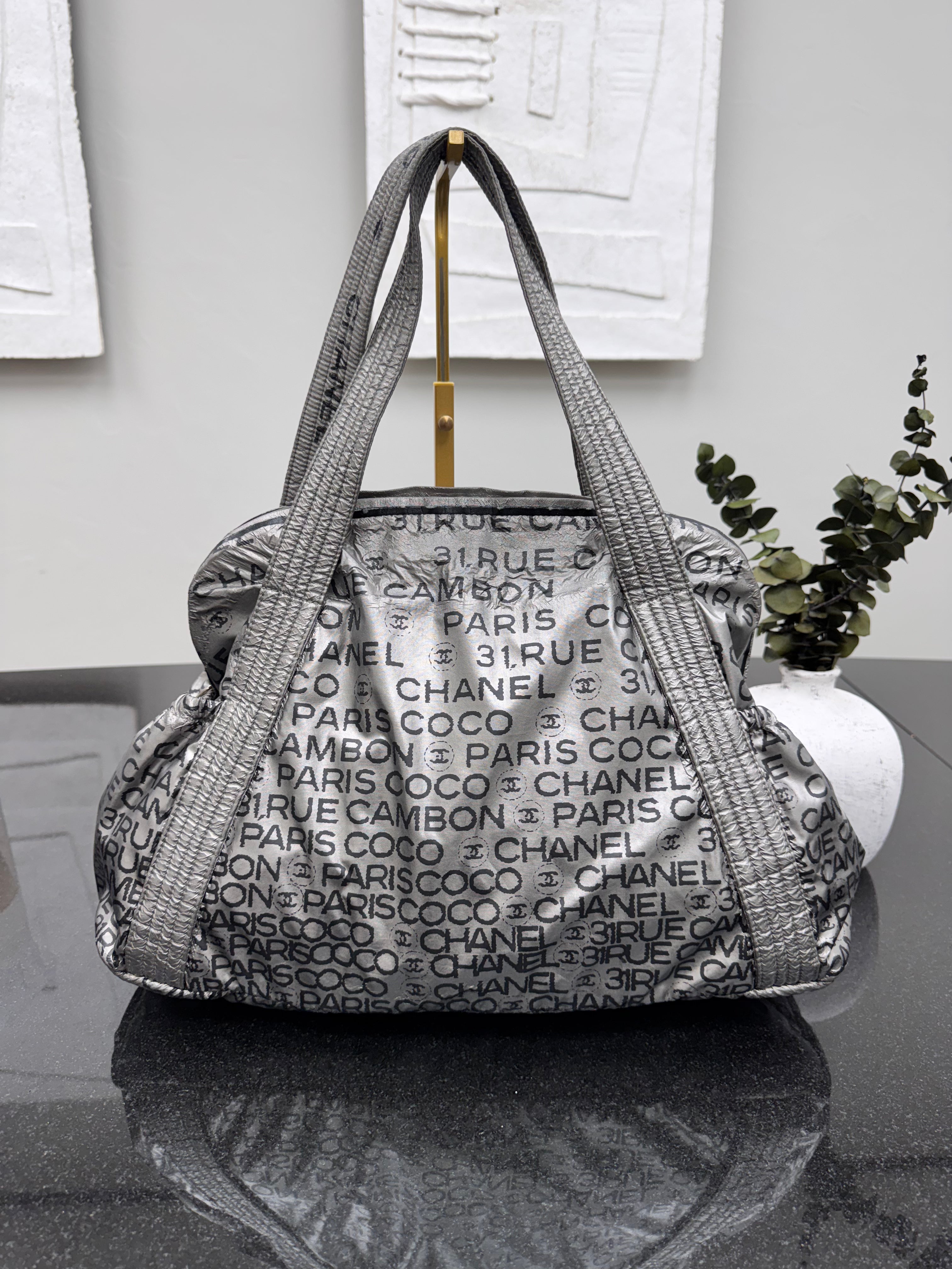 Chanel Silver Nylon Unlimited Ligne Tote Bag