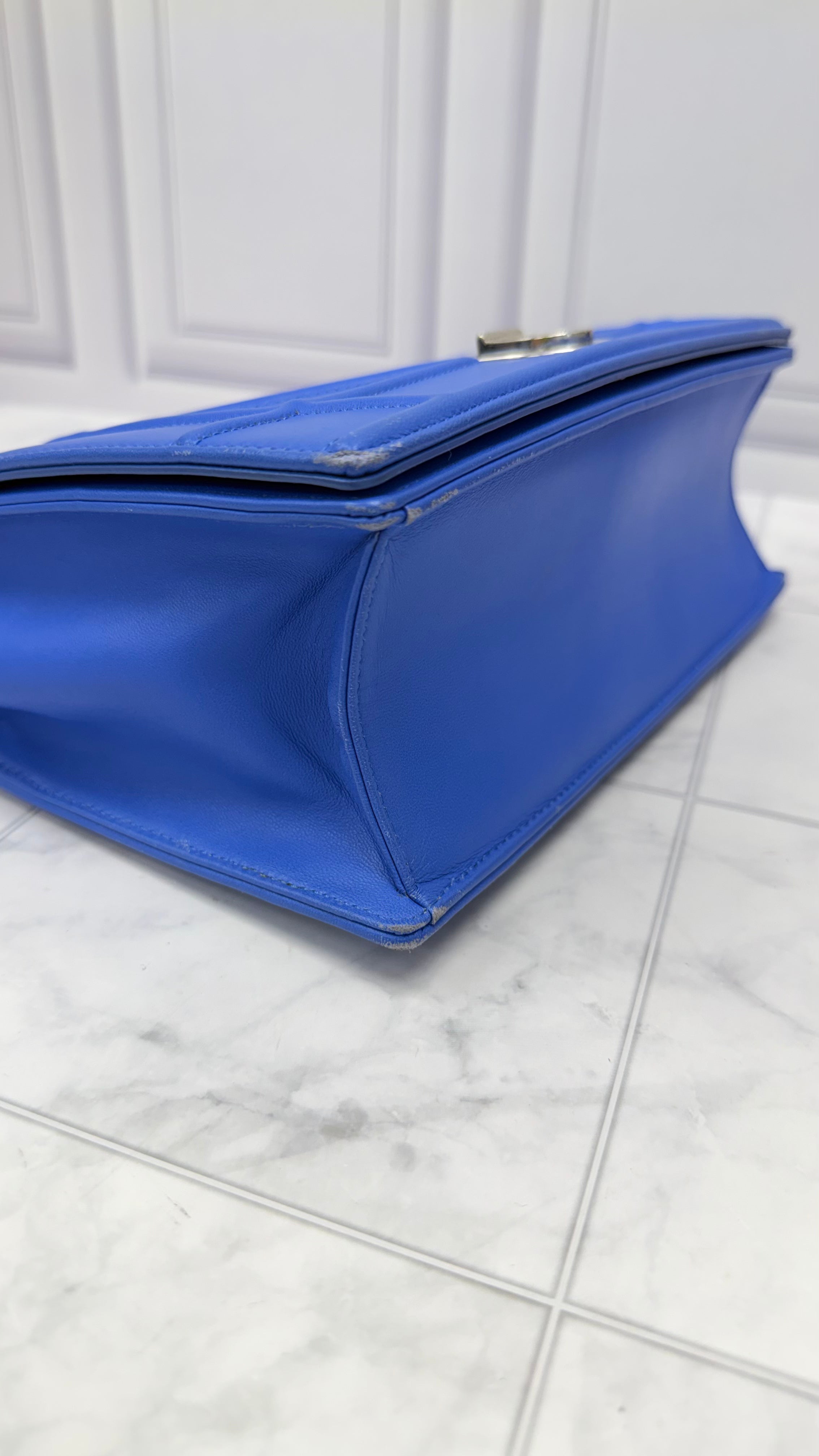 Christian Dior Blue Leather Medium Diorama Shoulder Bag