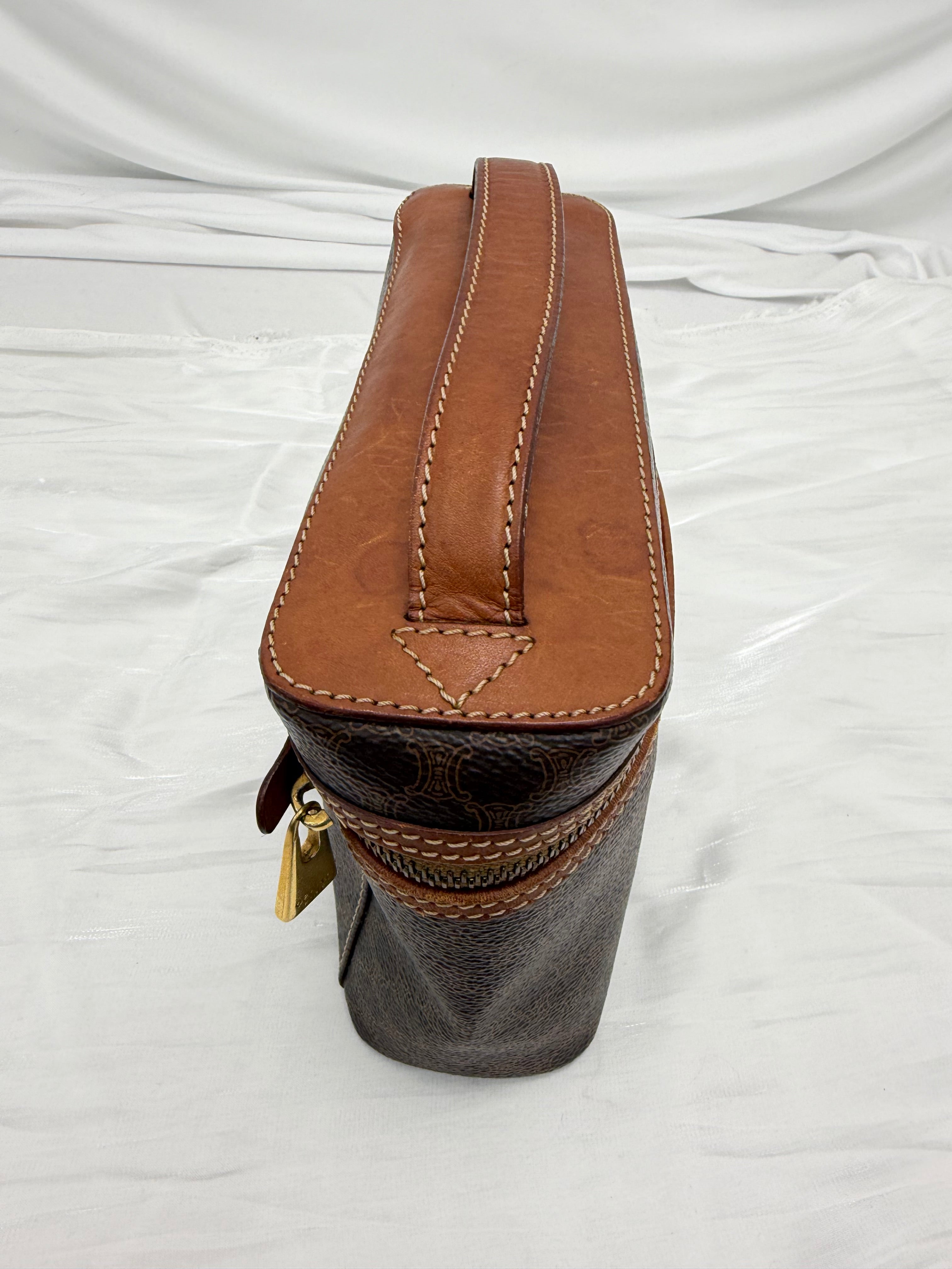 Celine Vintage Macadam Coated Canvas Vanity Bag