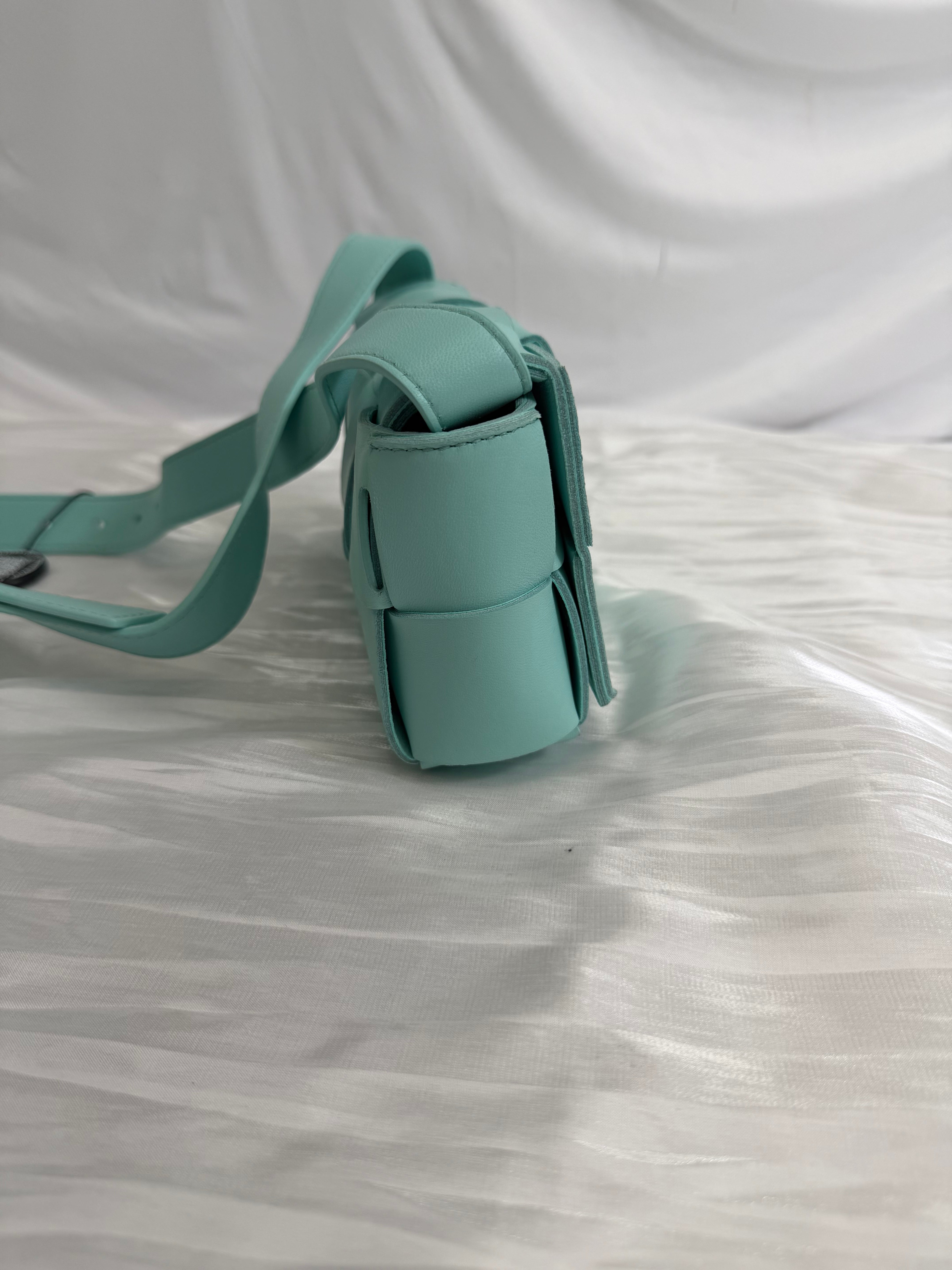 Bottega Veneta Teal Leather Padded Cassette Bag