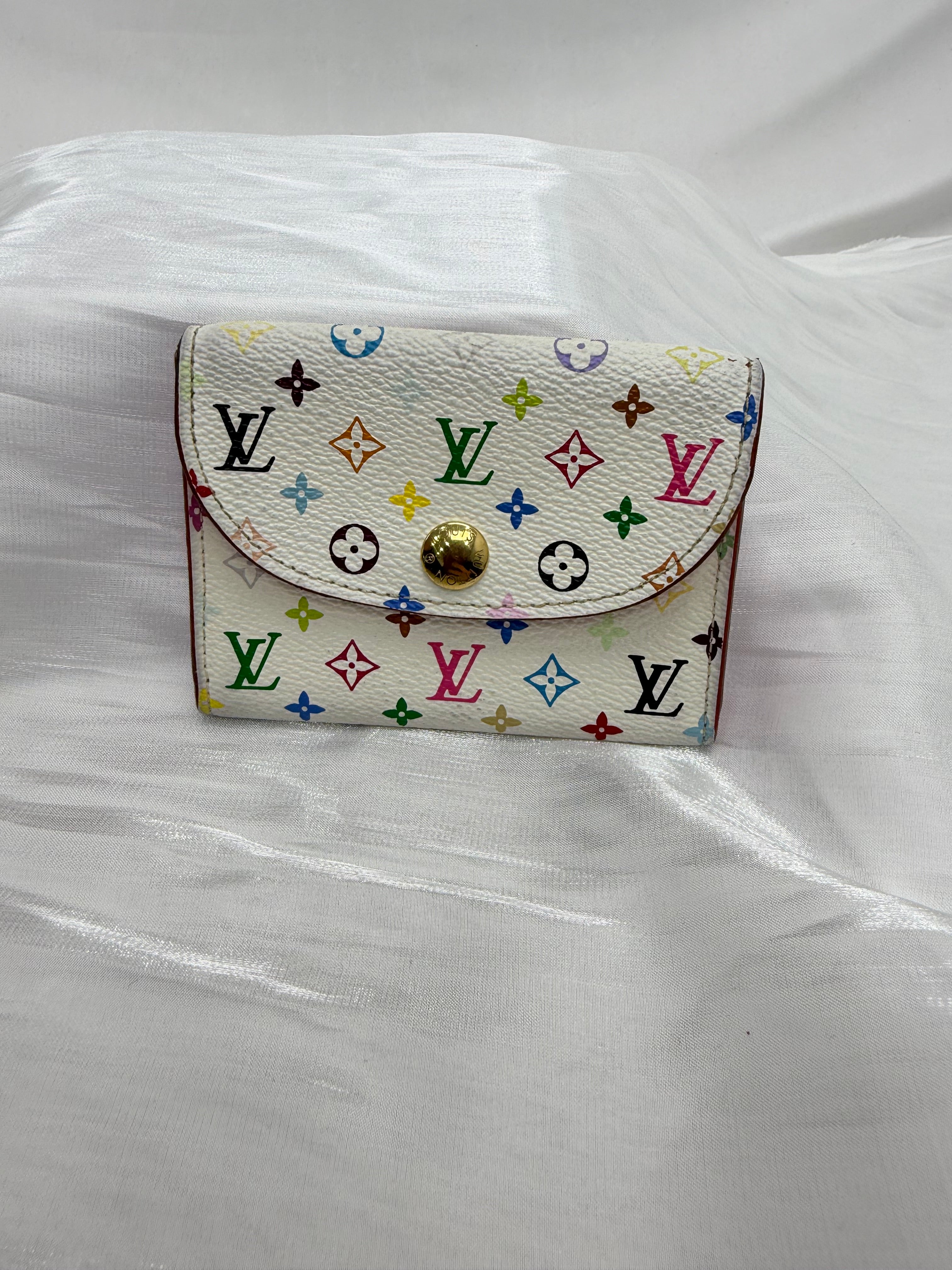 Louis Vuitton White Multicolore & Pink Monogram Card Case