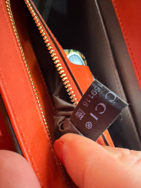 Gucci Orange Crocodile Raja Shoulder Bag