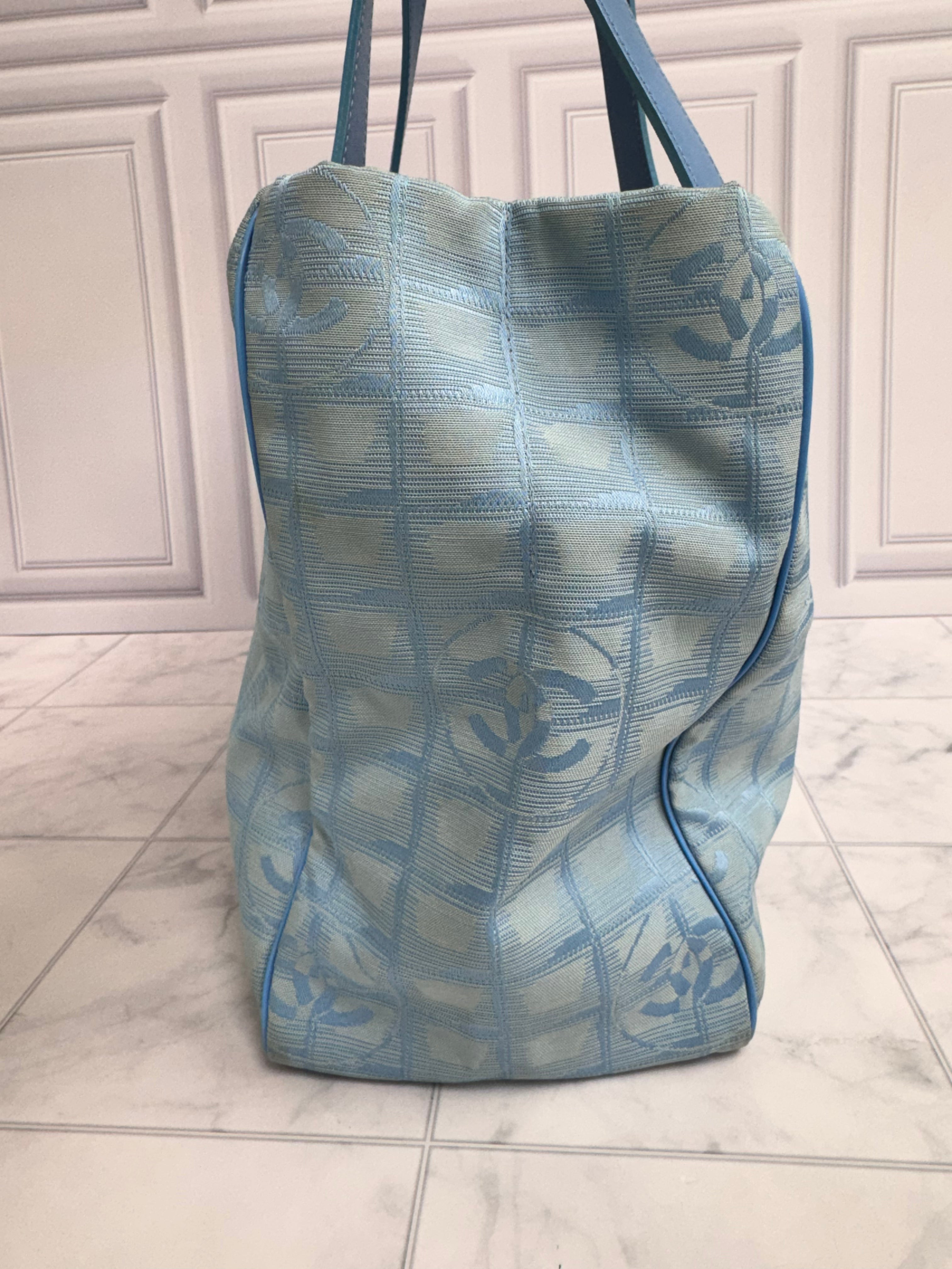 Chanel Blue Nylon Travel Line Tote Bag