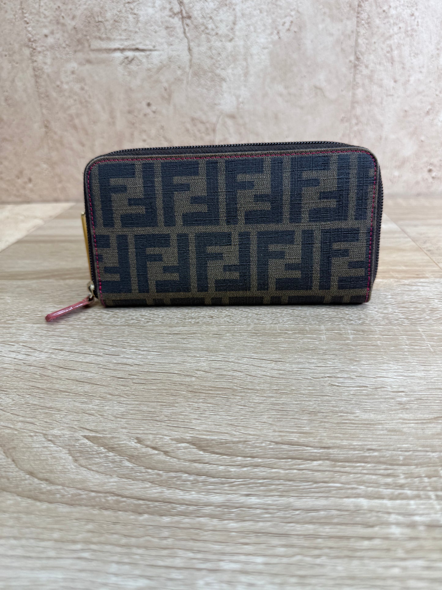 Fendi Zucca Coated Canvas Zippy Wallet